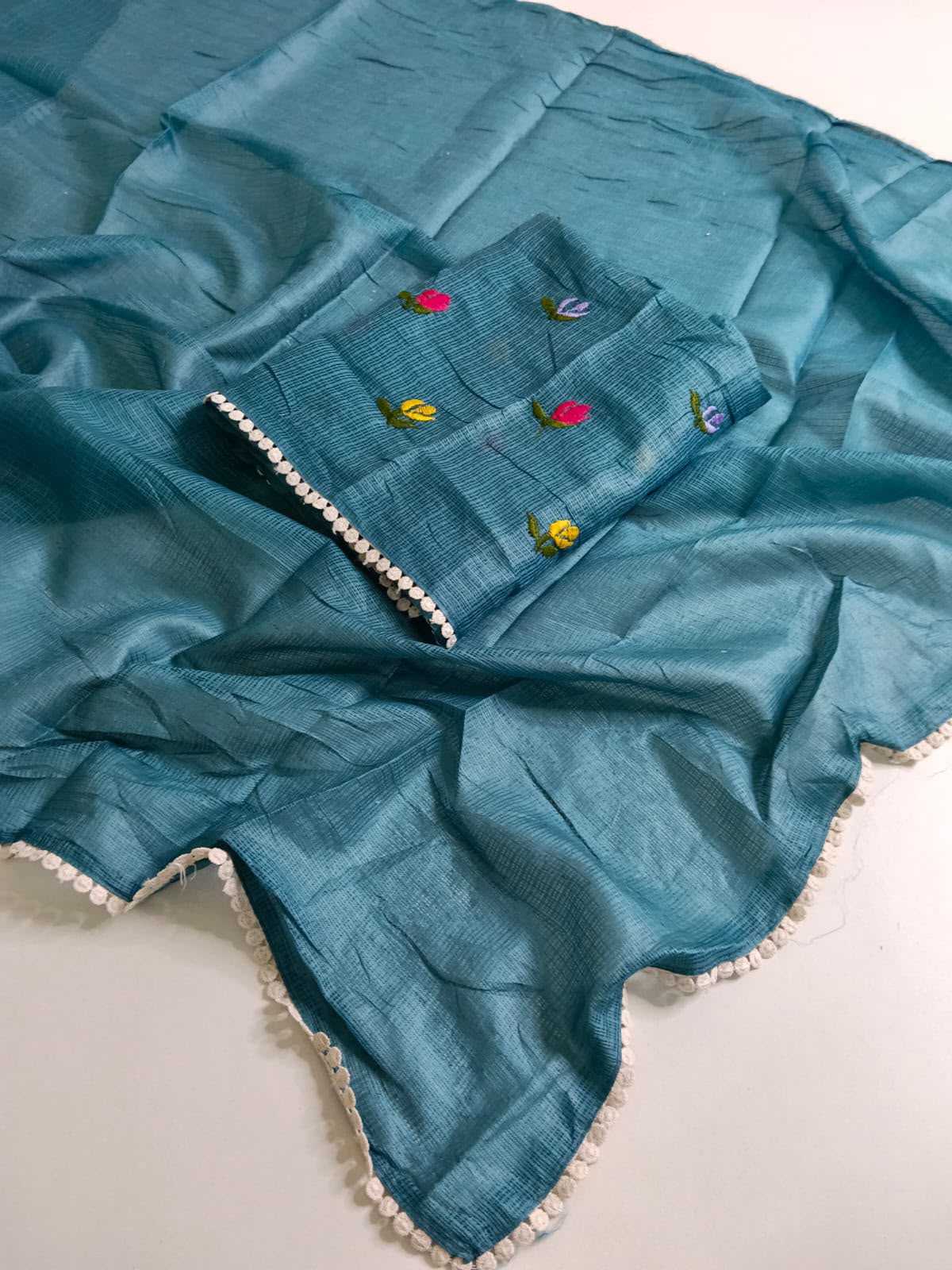 Soft Kota Embroidered Saree