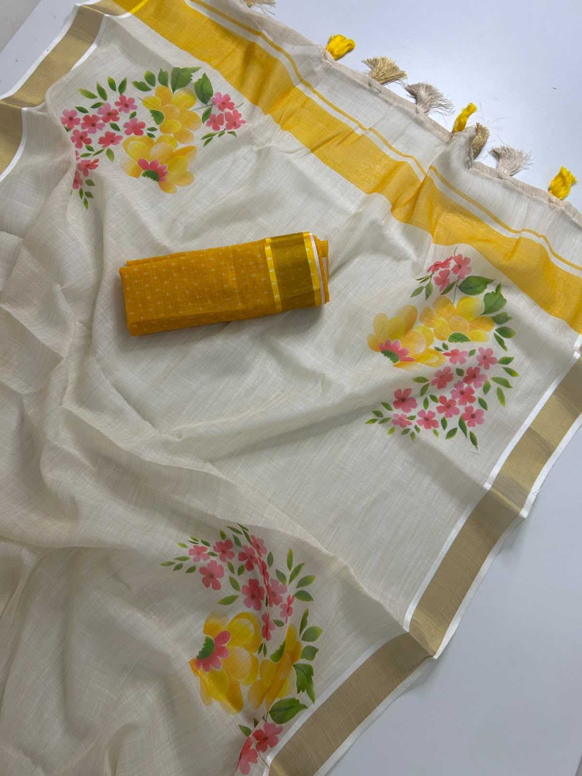 Linen Printed Saree
