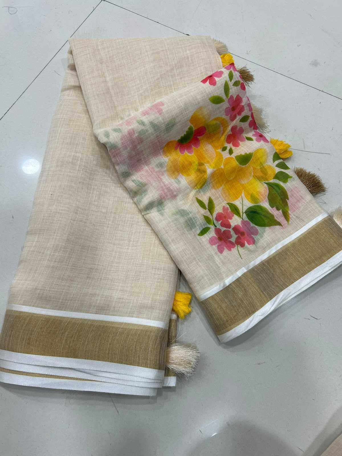 Linen Printed Saree