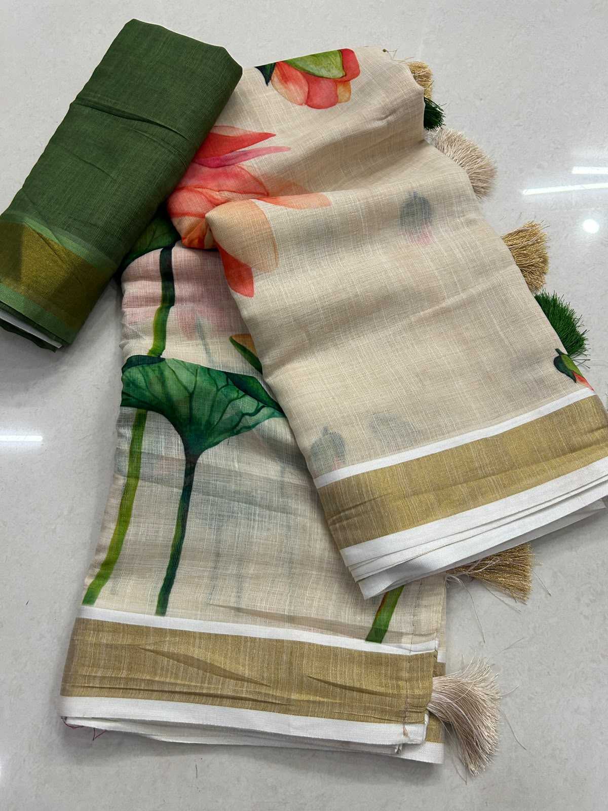 Linen Printed Saree