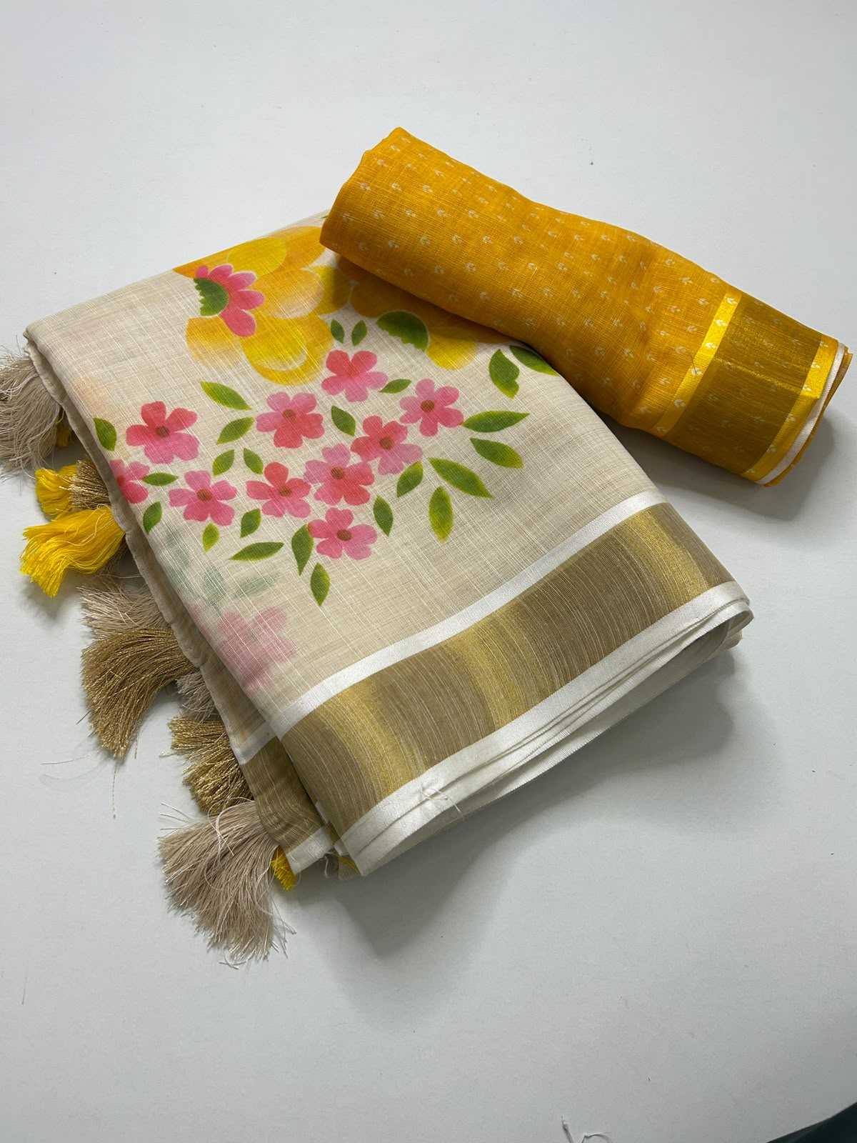Linen Printed Saree