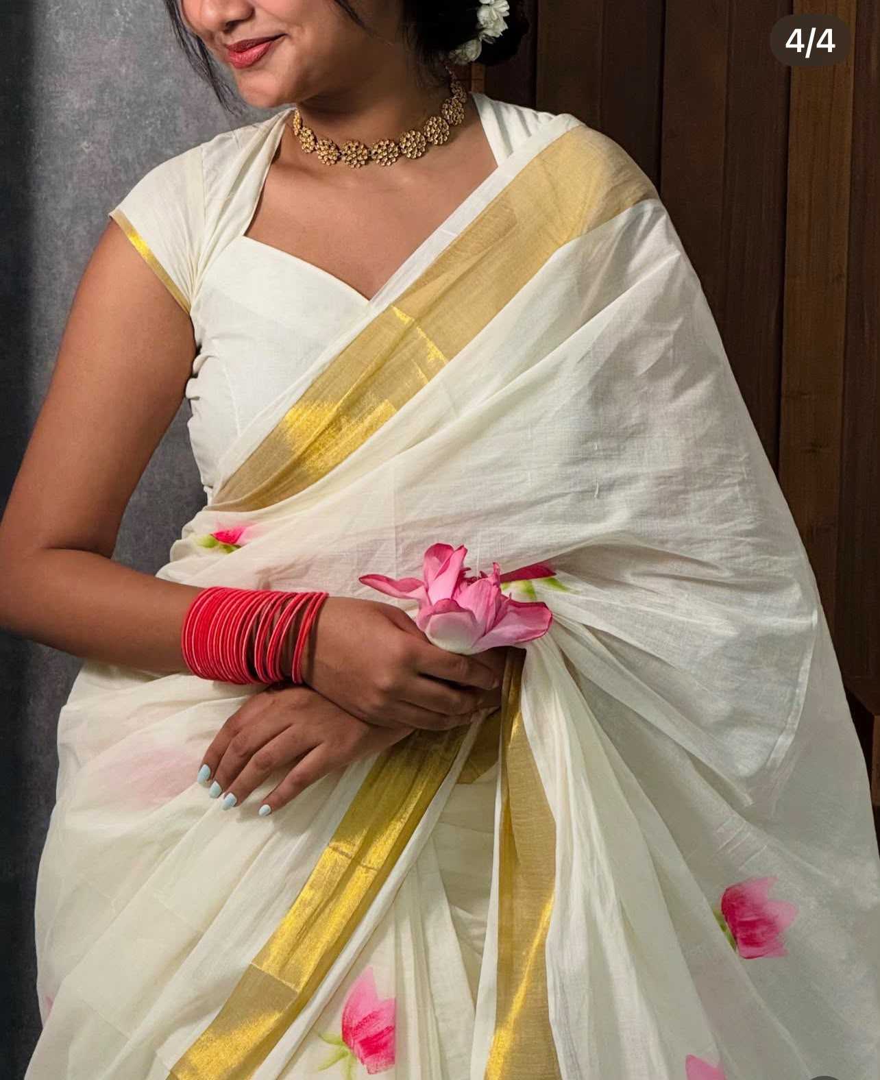 Linen Printed Saree