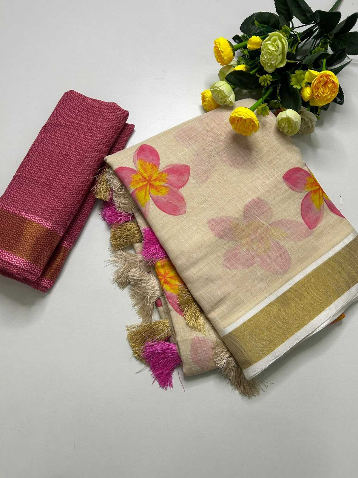Linen Printed Saree