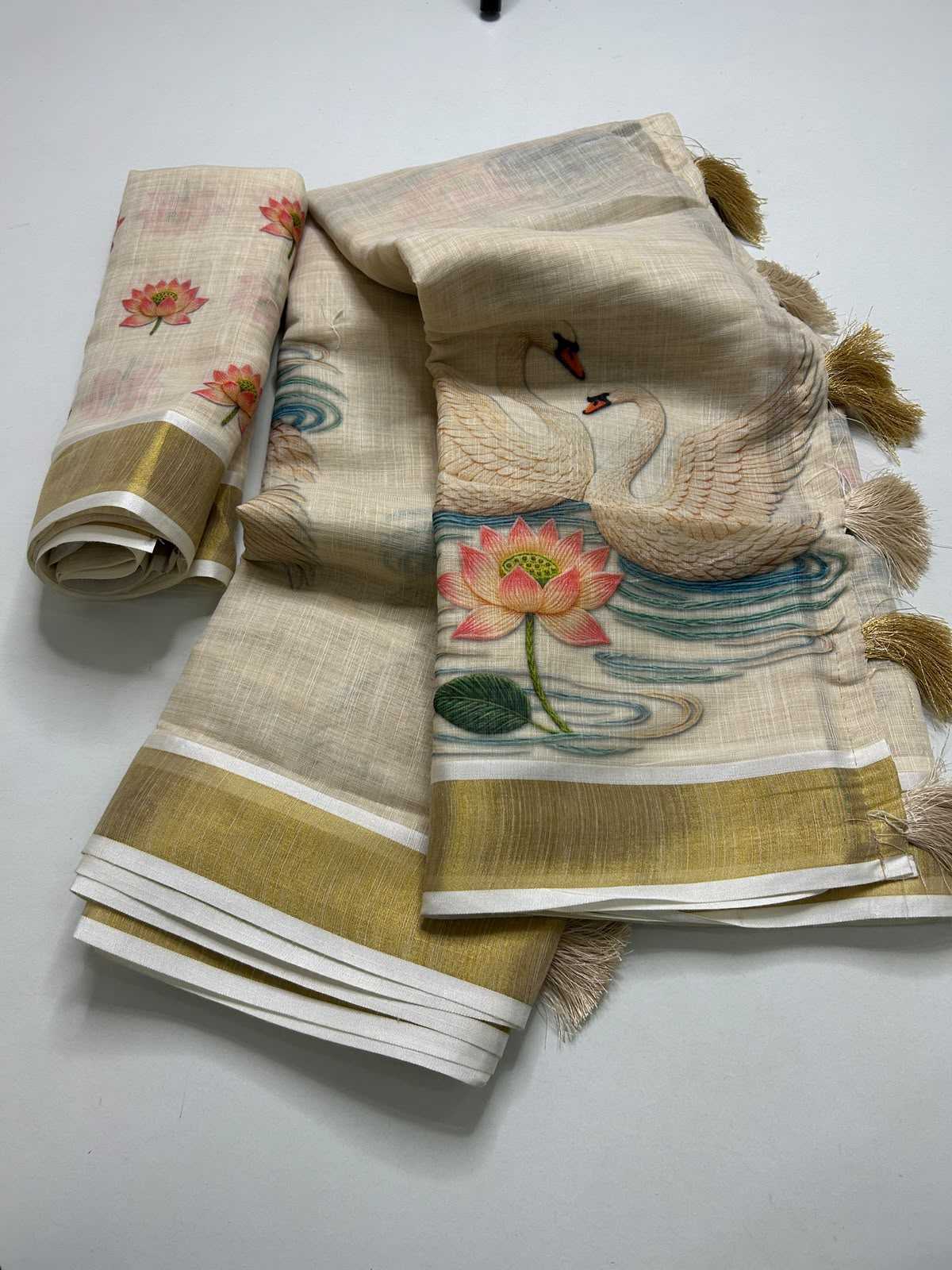 Linen Printed Saree