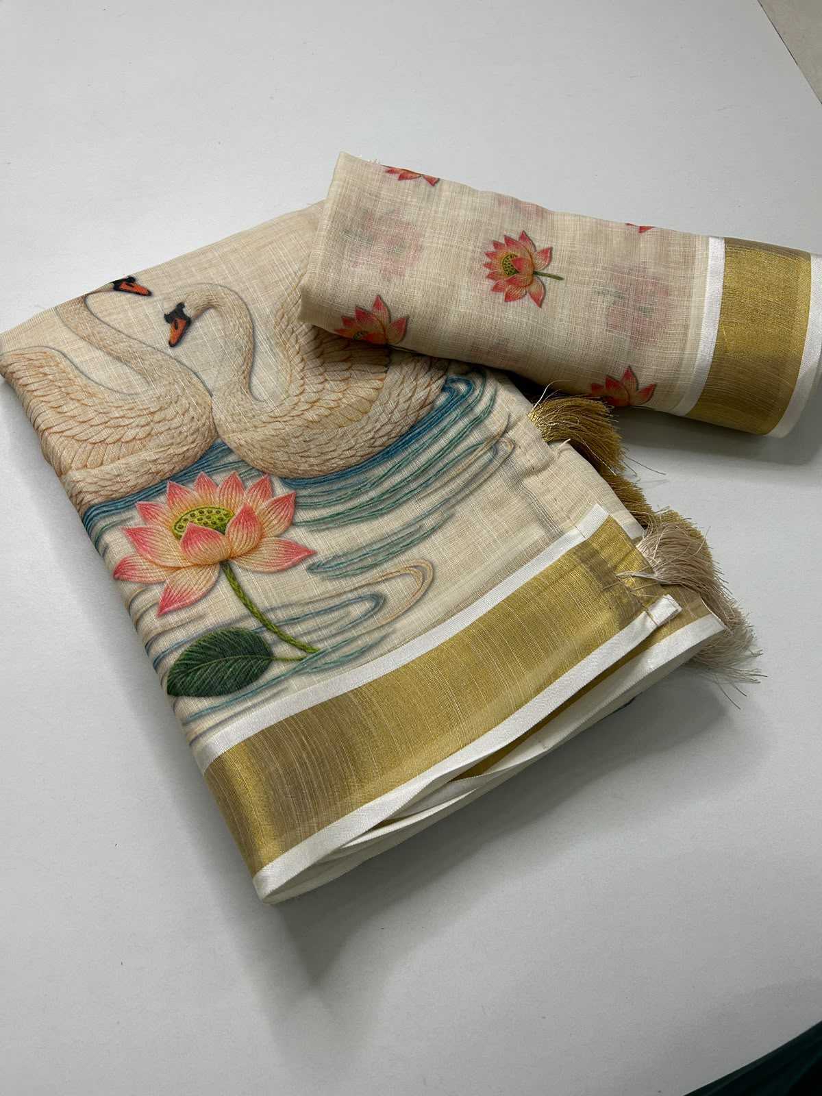 Linen Printed Saree
