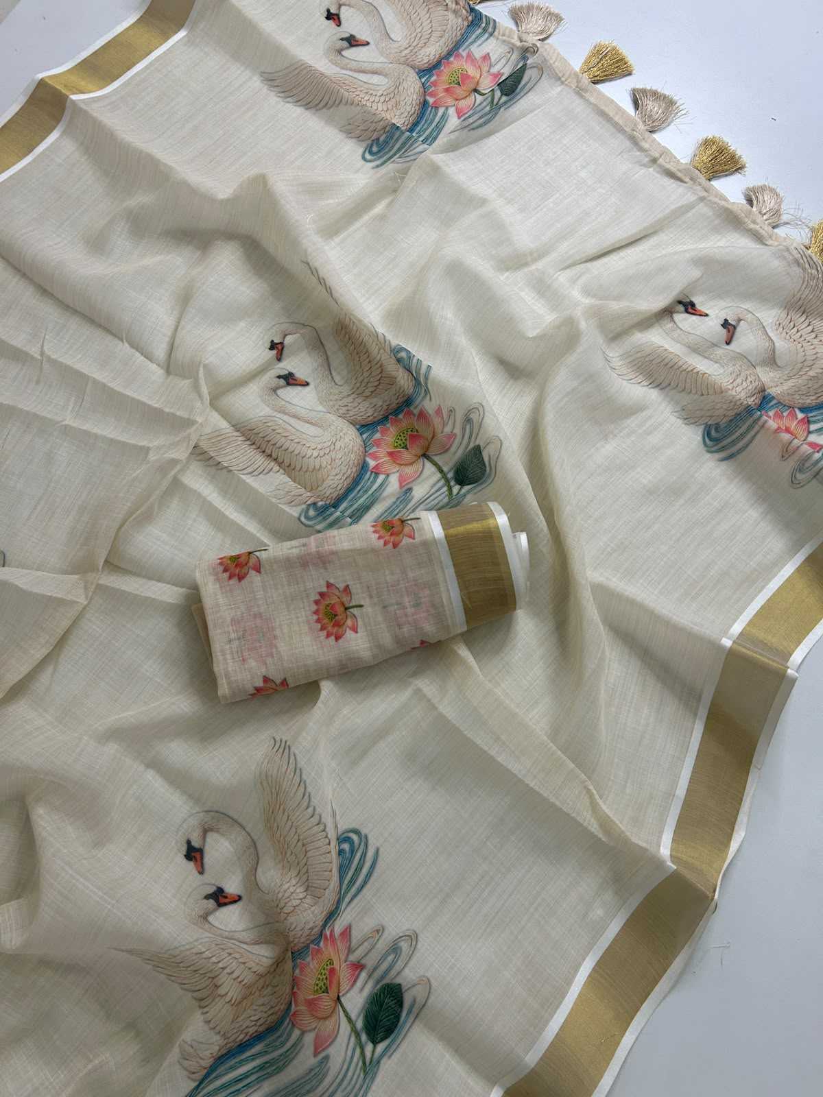Linen Printed Saree