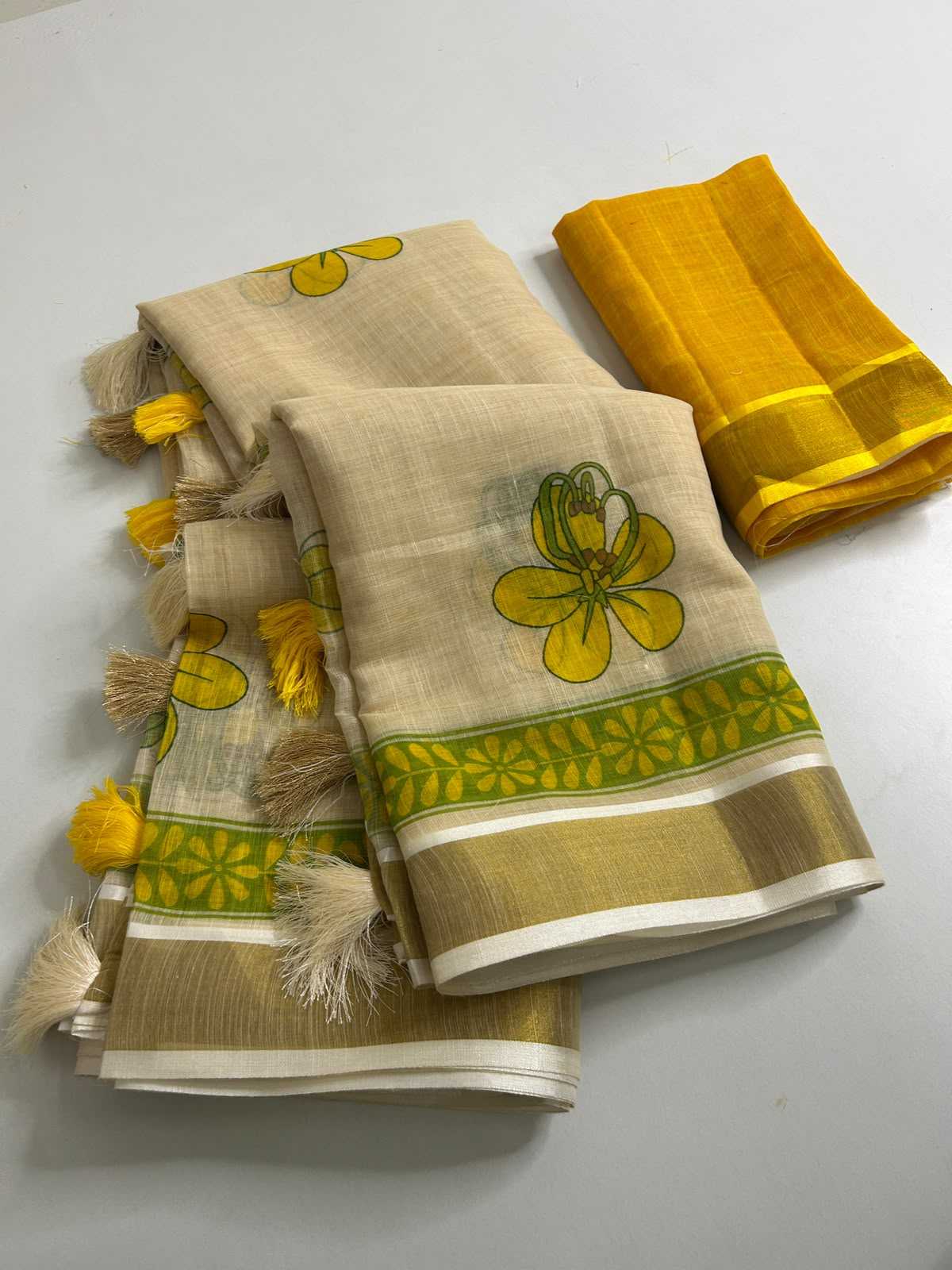Linen Printed Saree