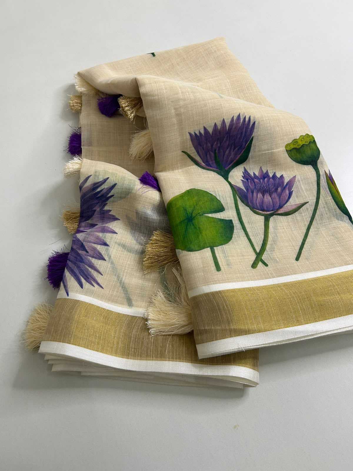 Linen Printed Saree