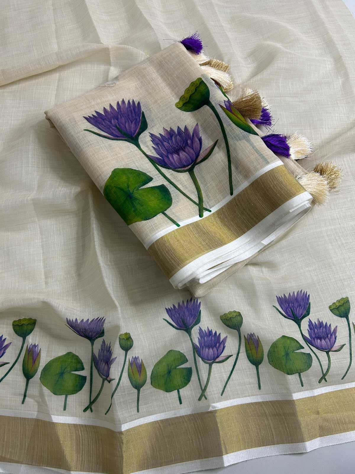 Linen Printed Saree