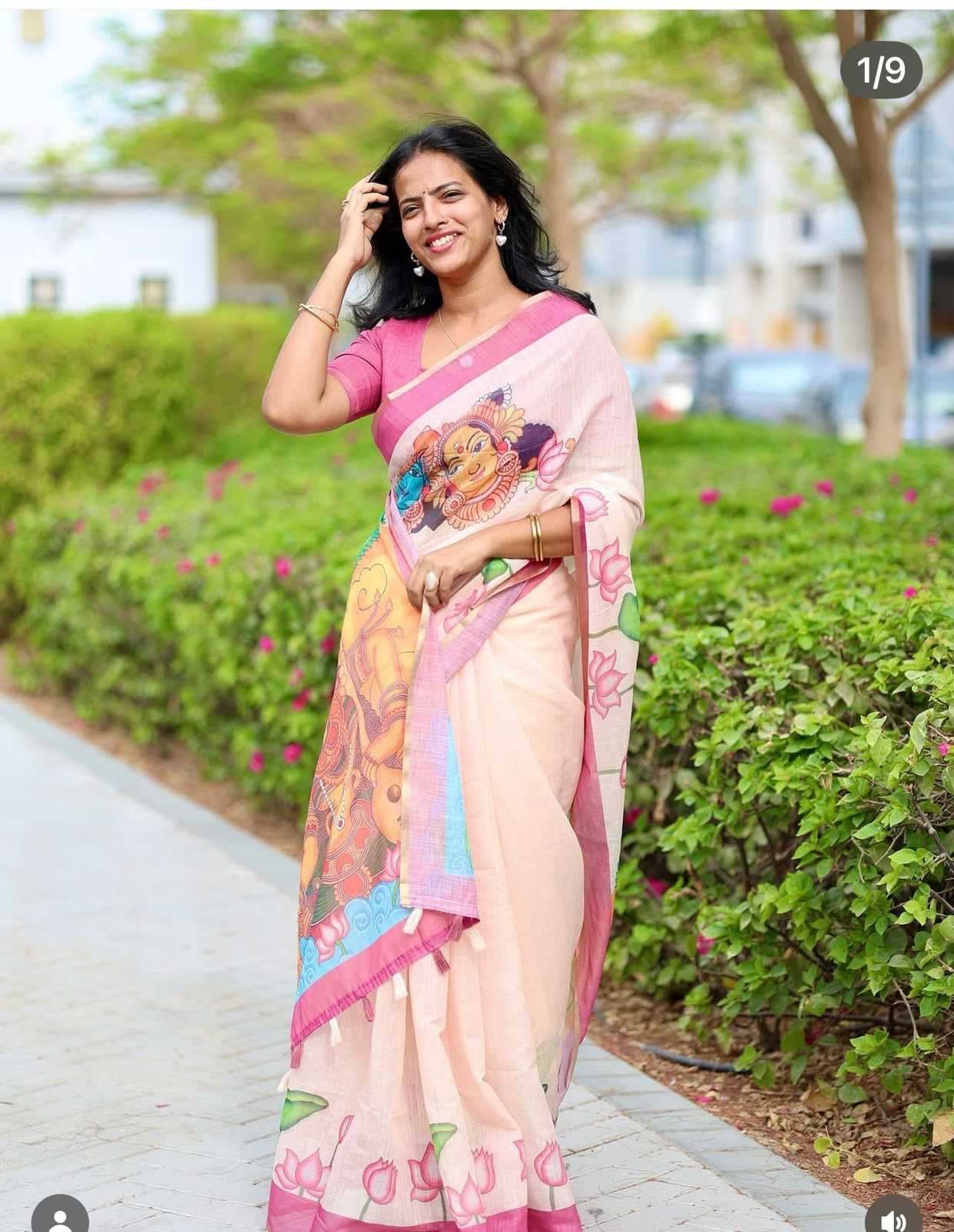 Linen Printed Saree