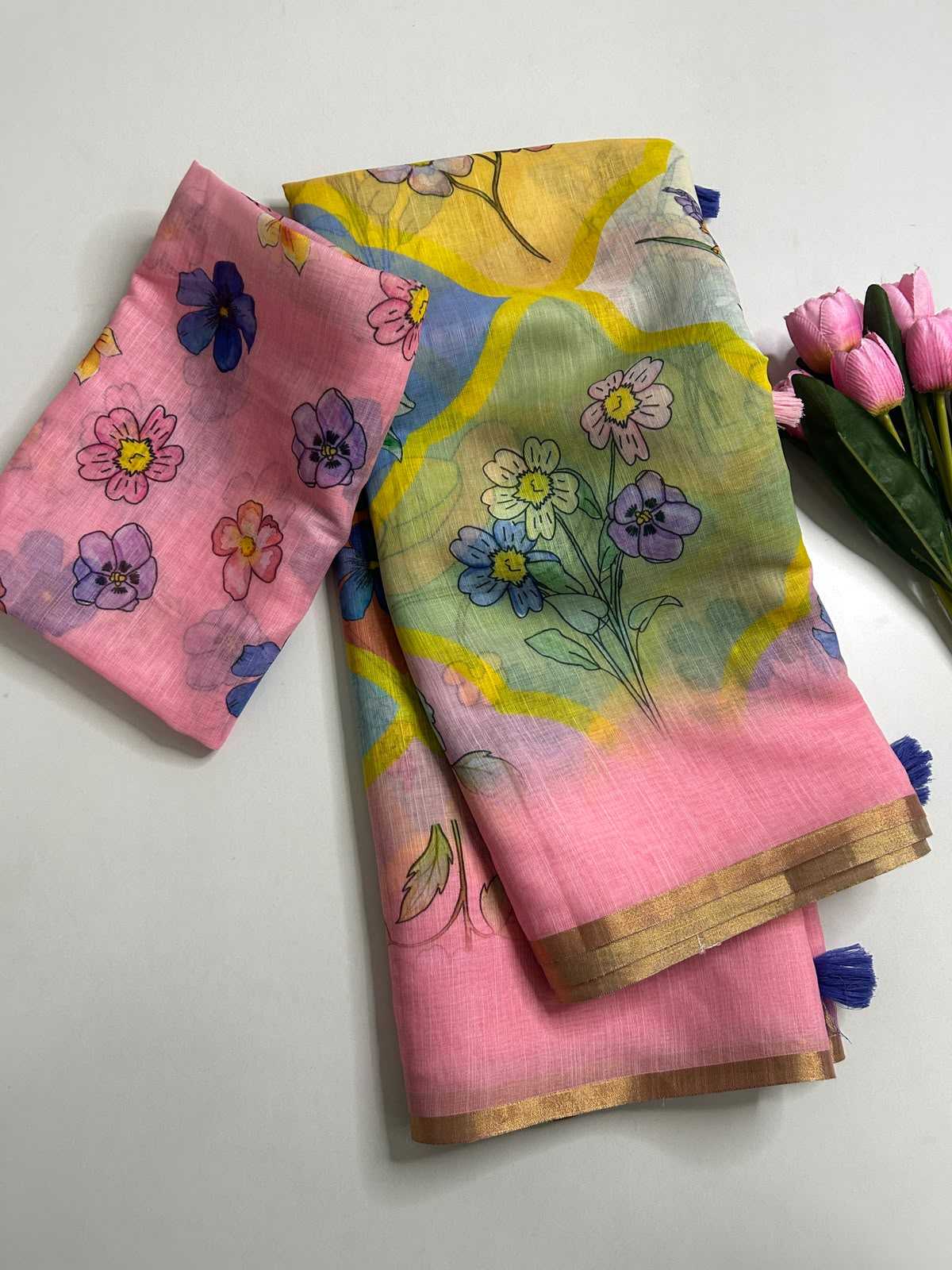 Linen Printed Saree