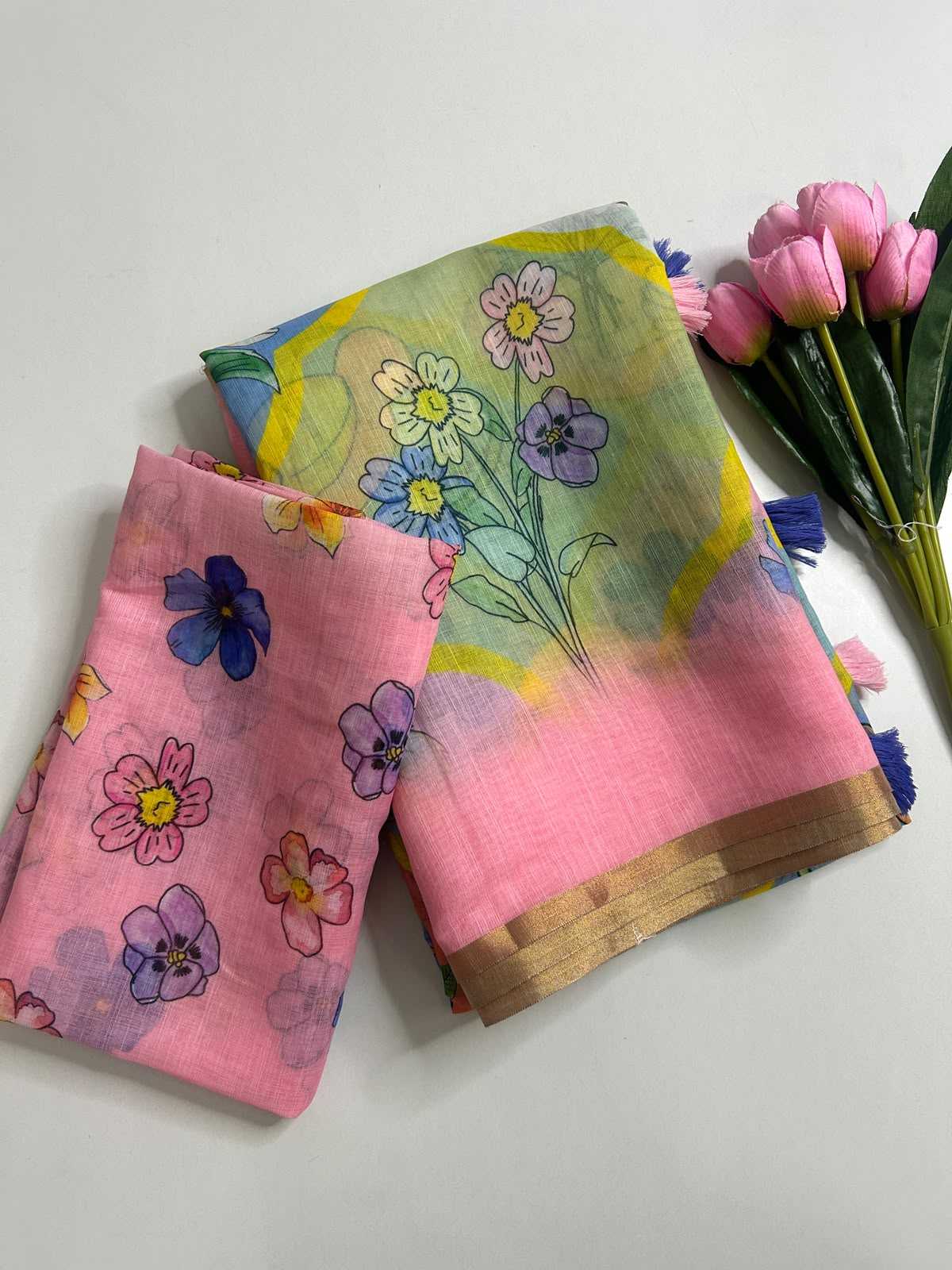 Linen Printed Saree