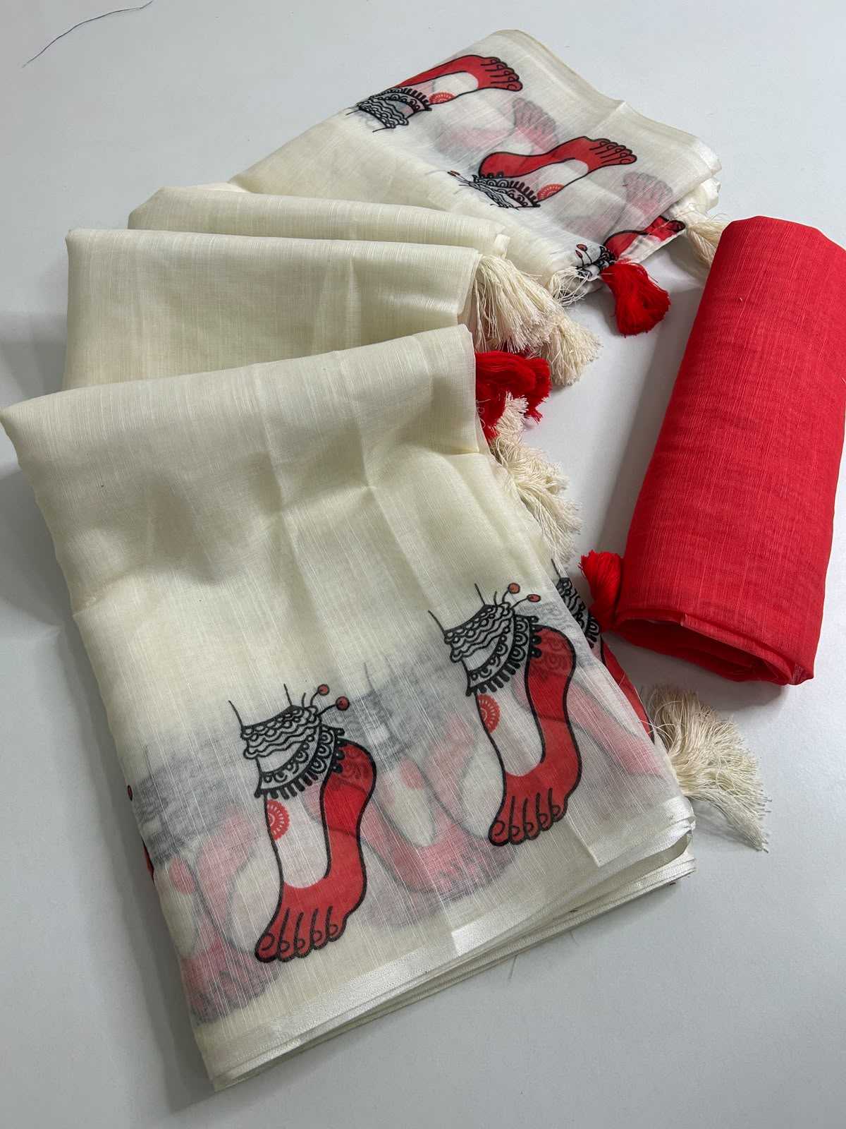 Linen Printed Saree