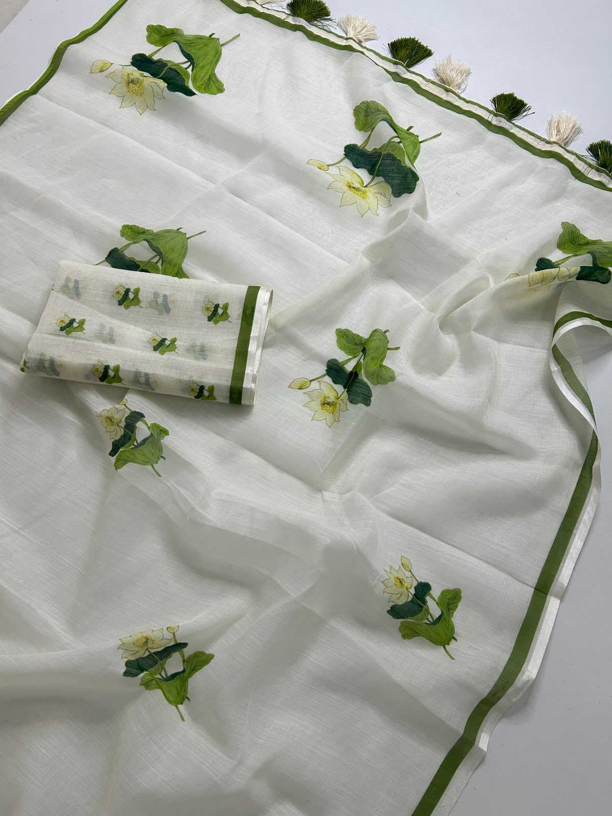 Linen Printed Saree JT-138930