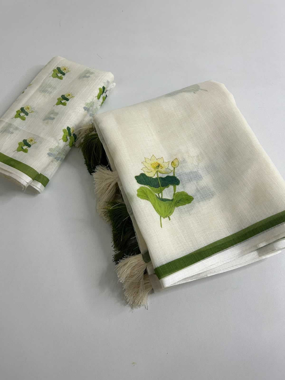 Linen Printed Saree 341