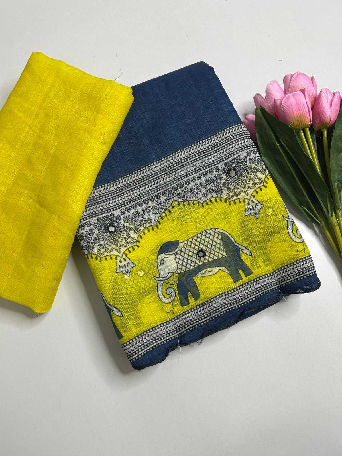 Linen Printed Saree