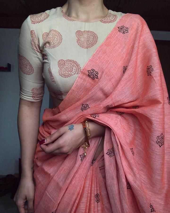 Chanderi Silk Printed Saree