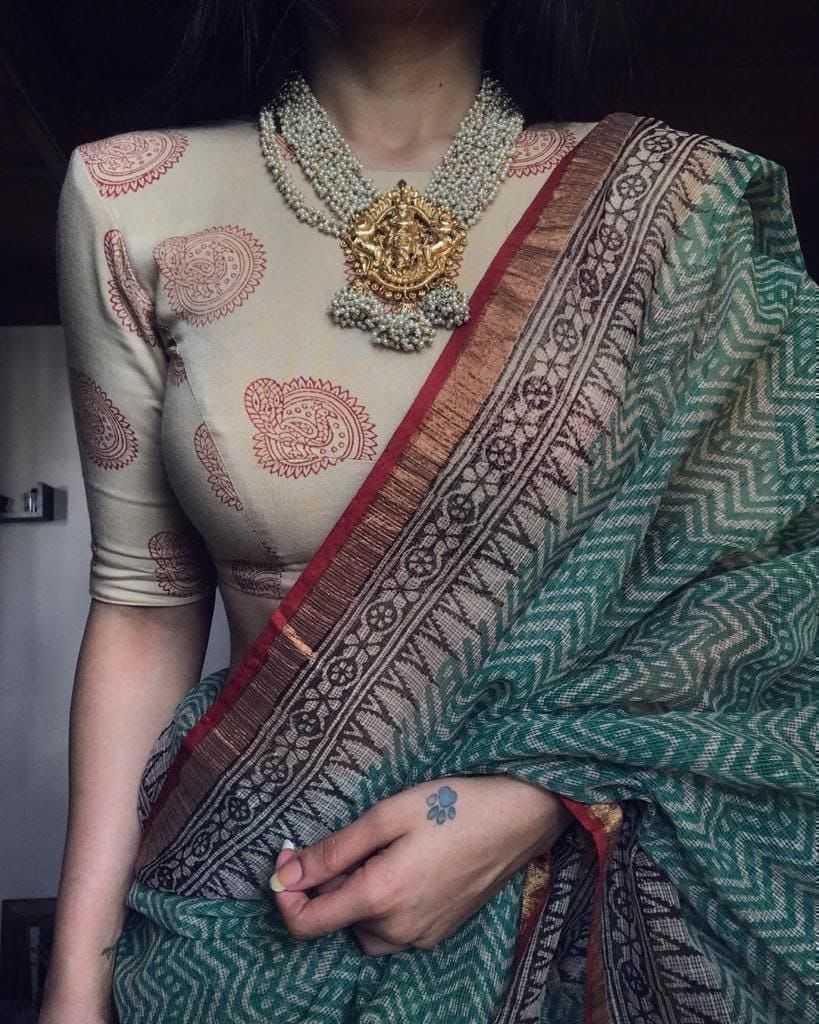 Chanderi Silk Printed Saree