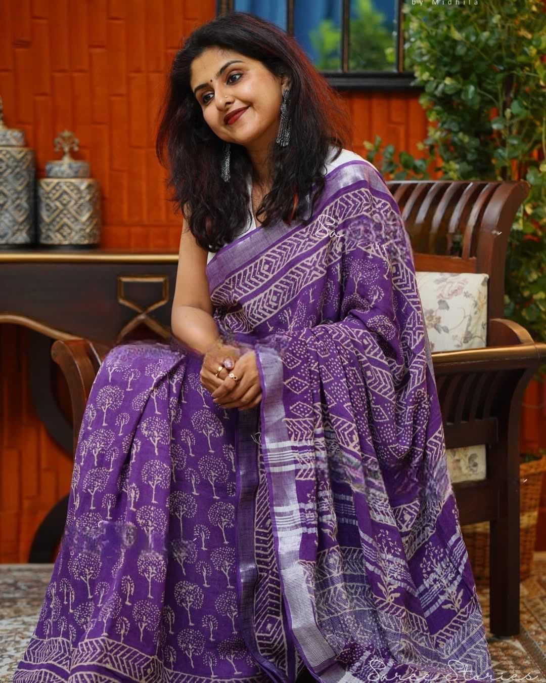 Linen Printed Saree