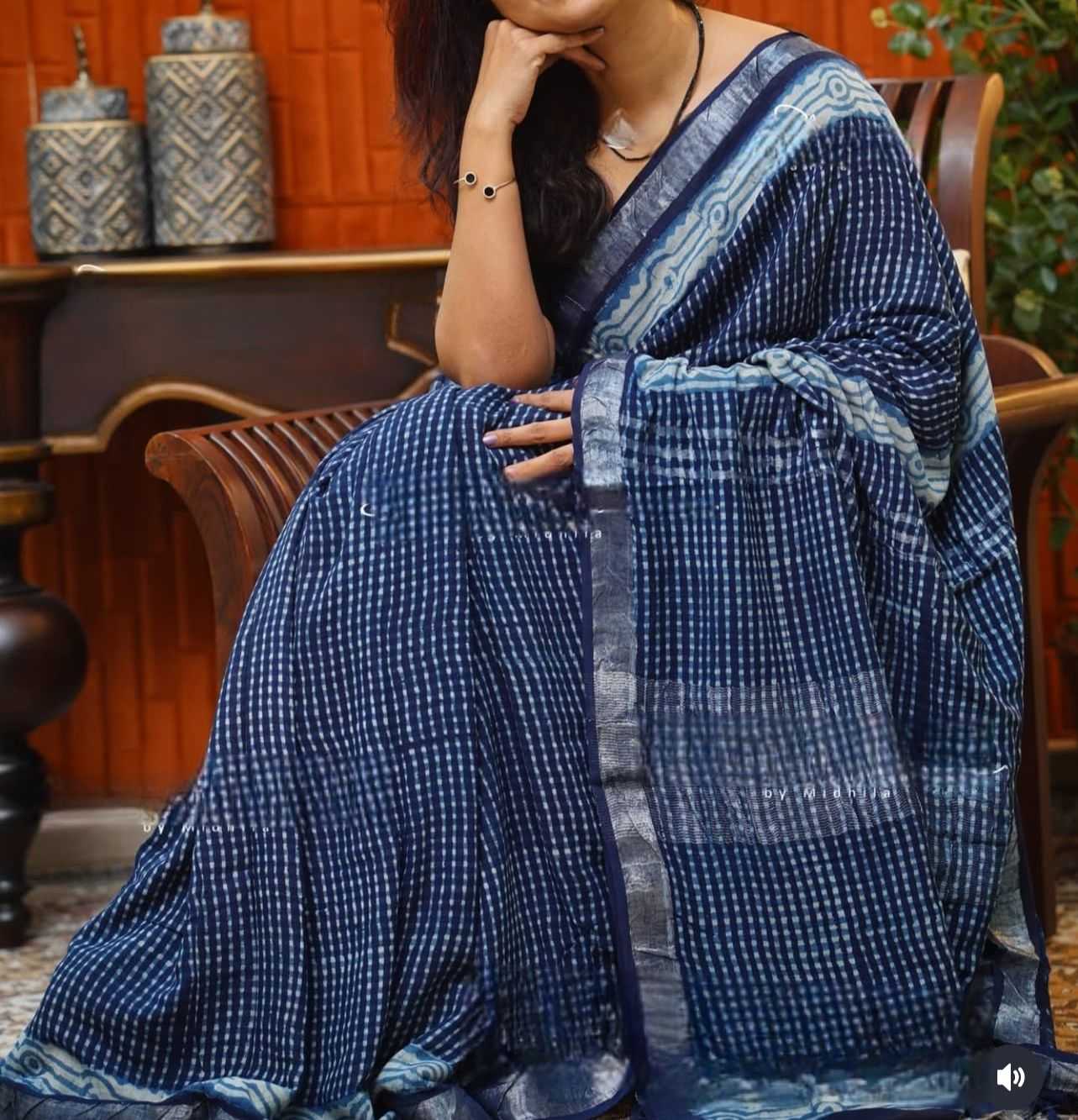 Linen Printed Saree