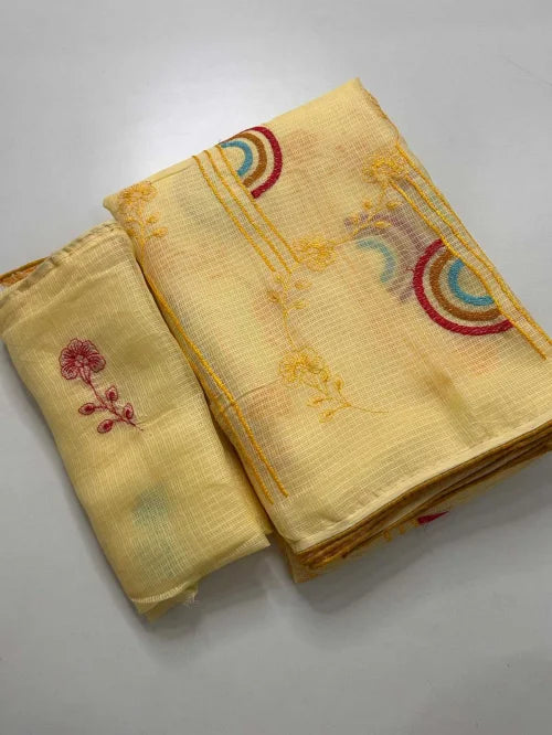 Soft Kota Designer Saree in Baby Pink
