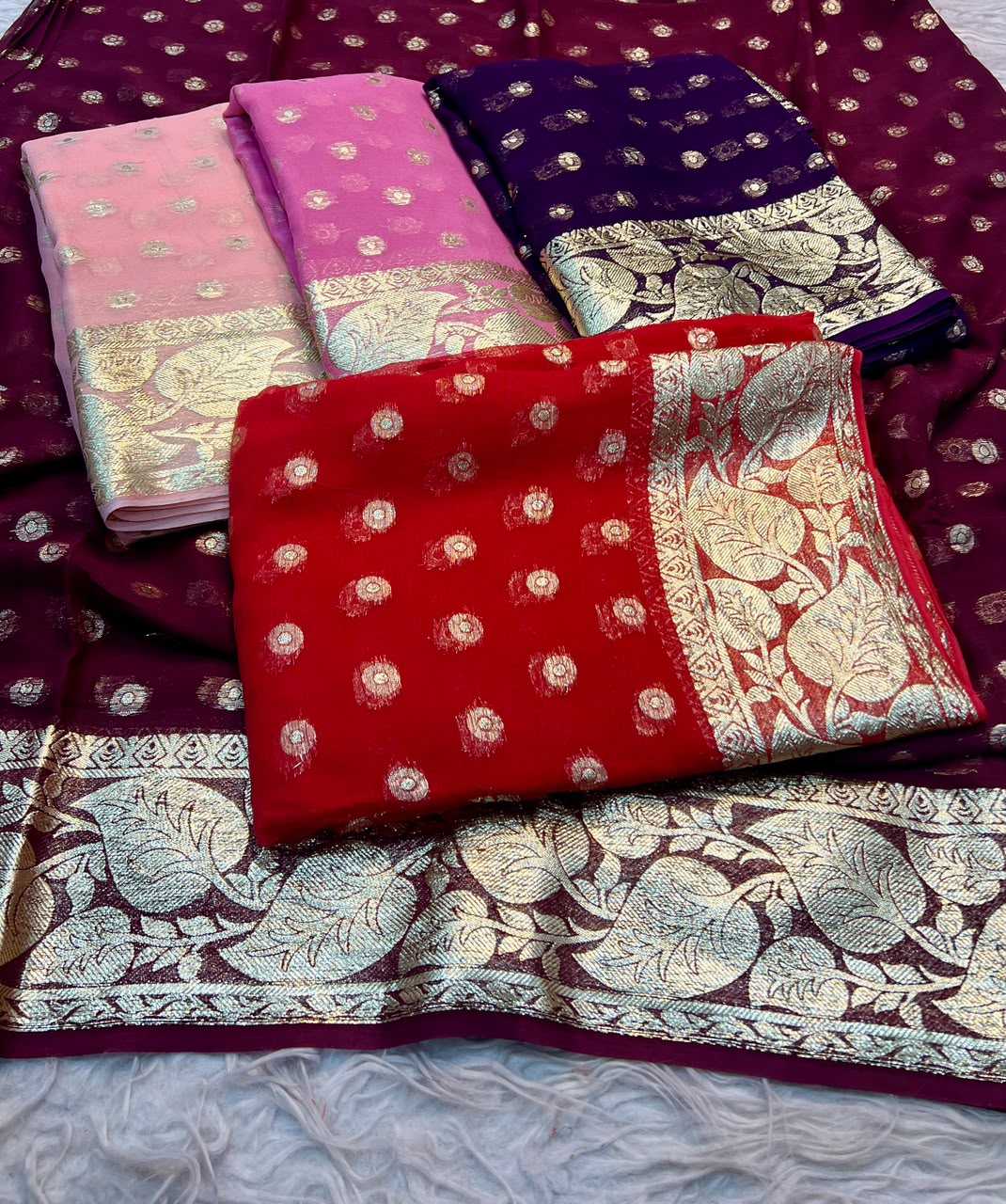 Pure Viscos Georgette Saree
