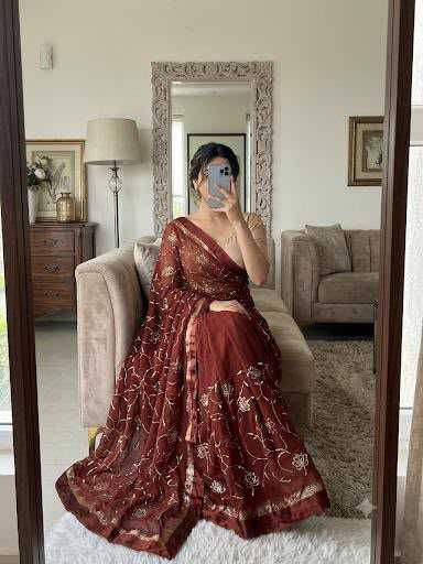 Pure Viscos Georgette Saree