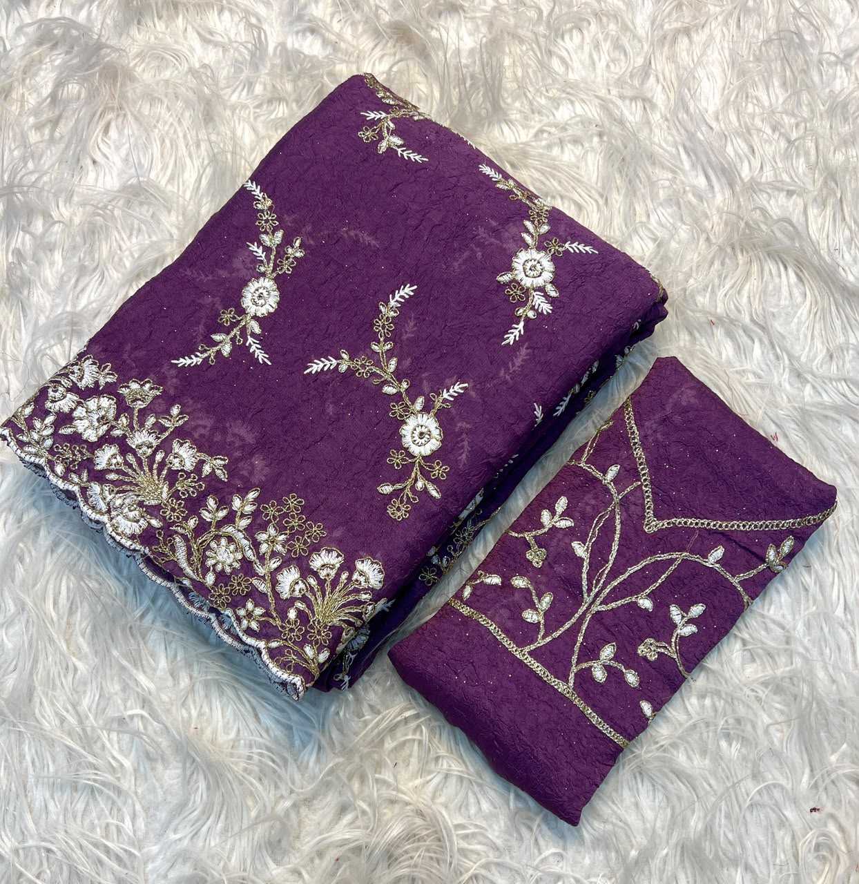Crush Silk Designer Saree