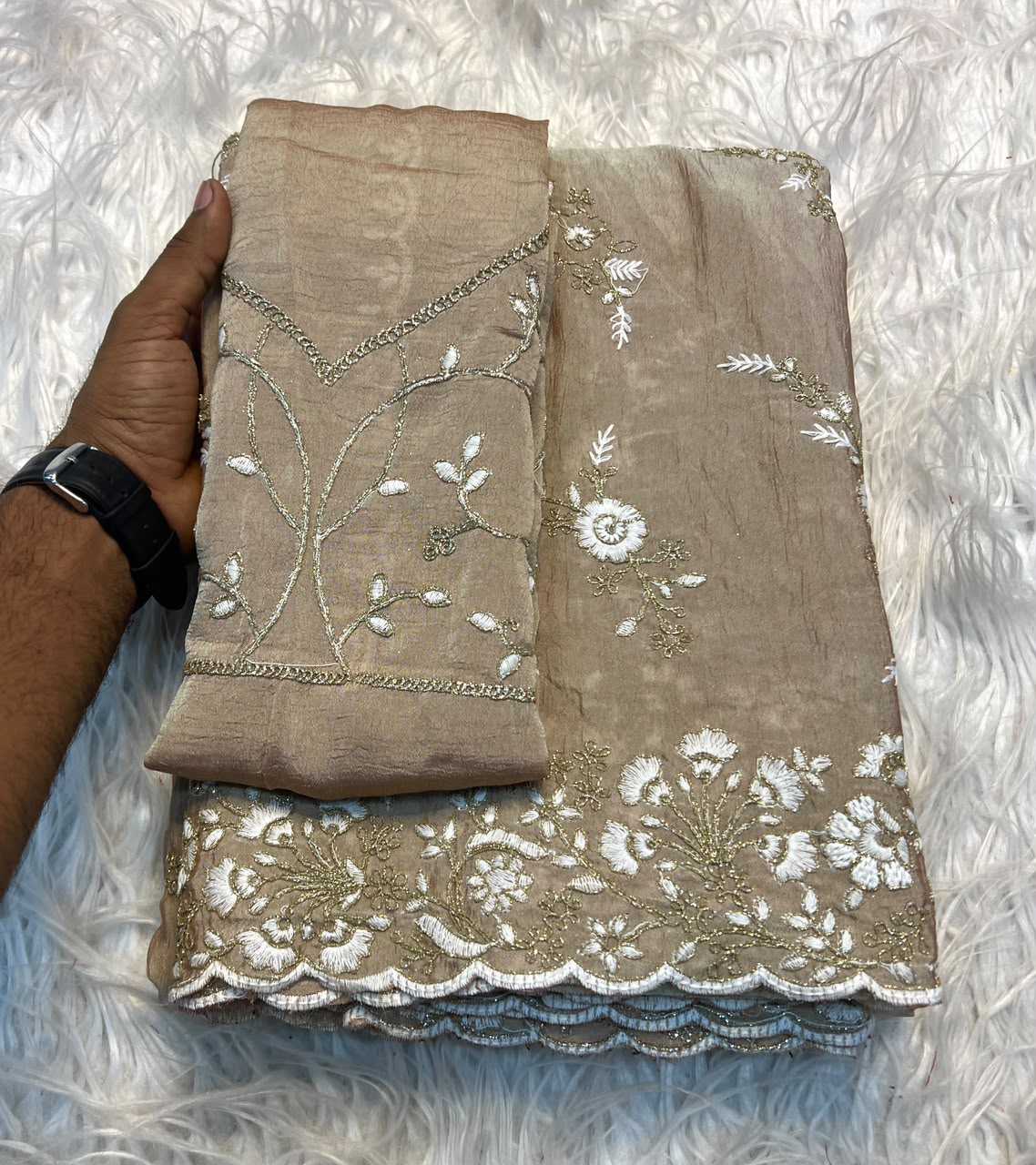 Crush Silk Designer Saree