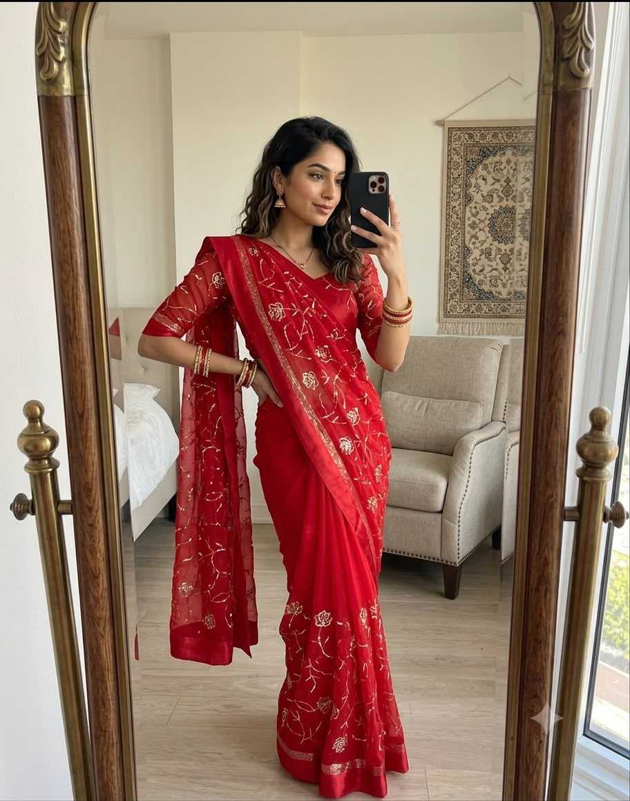 Pure Viscos Georgette Saree
