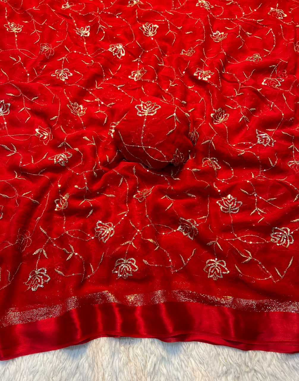 Pure Viscos Georgette Saree