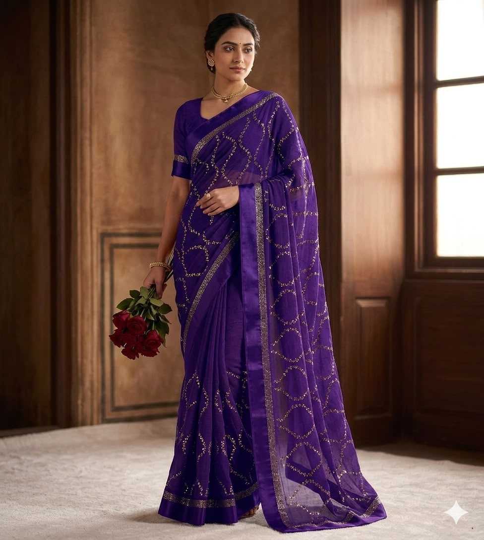 Pure Viscos Georgette Saree