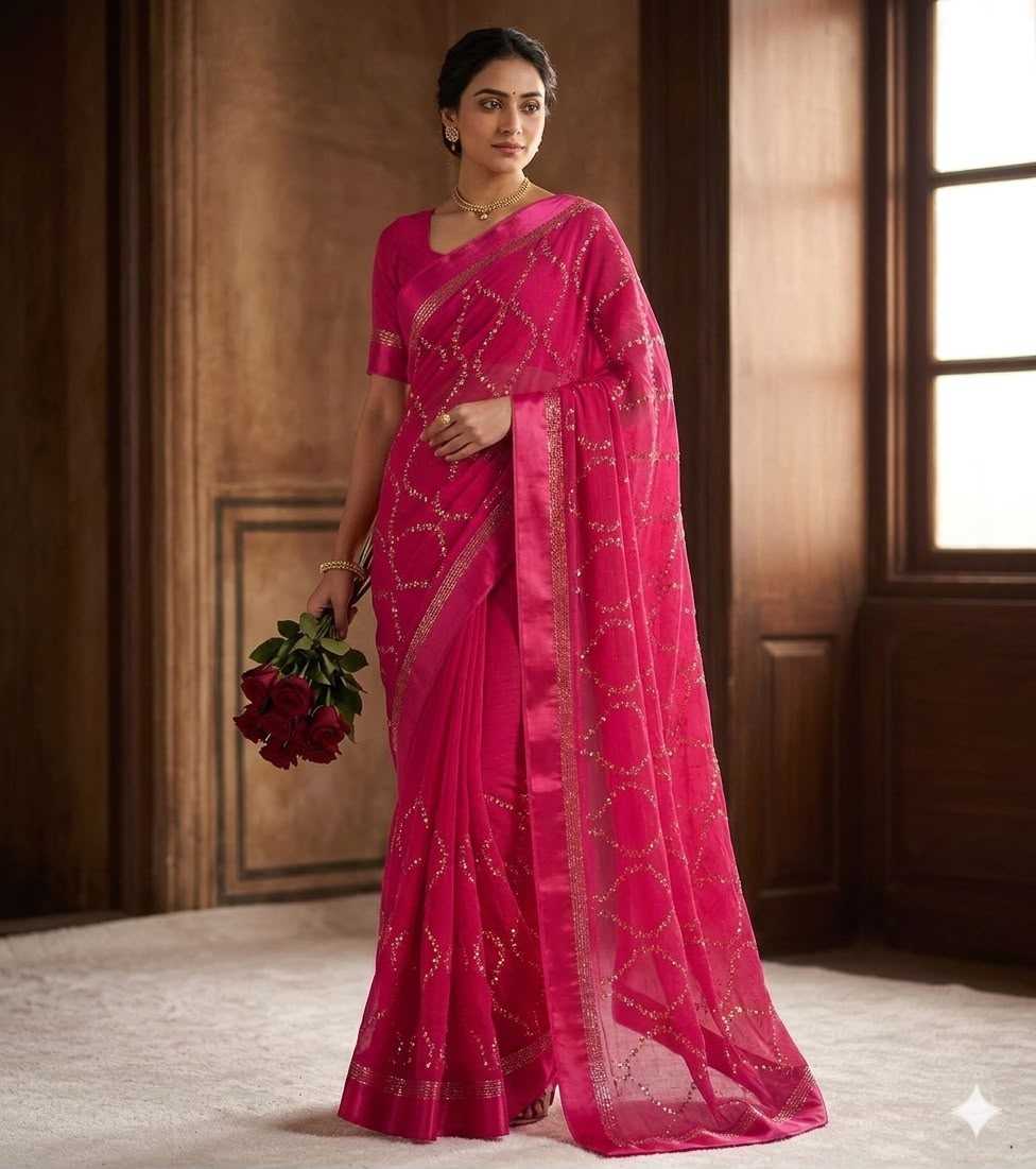 Pure Viscos Georgette Saree