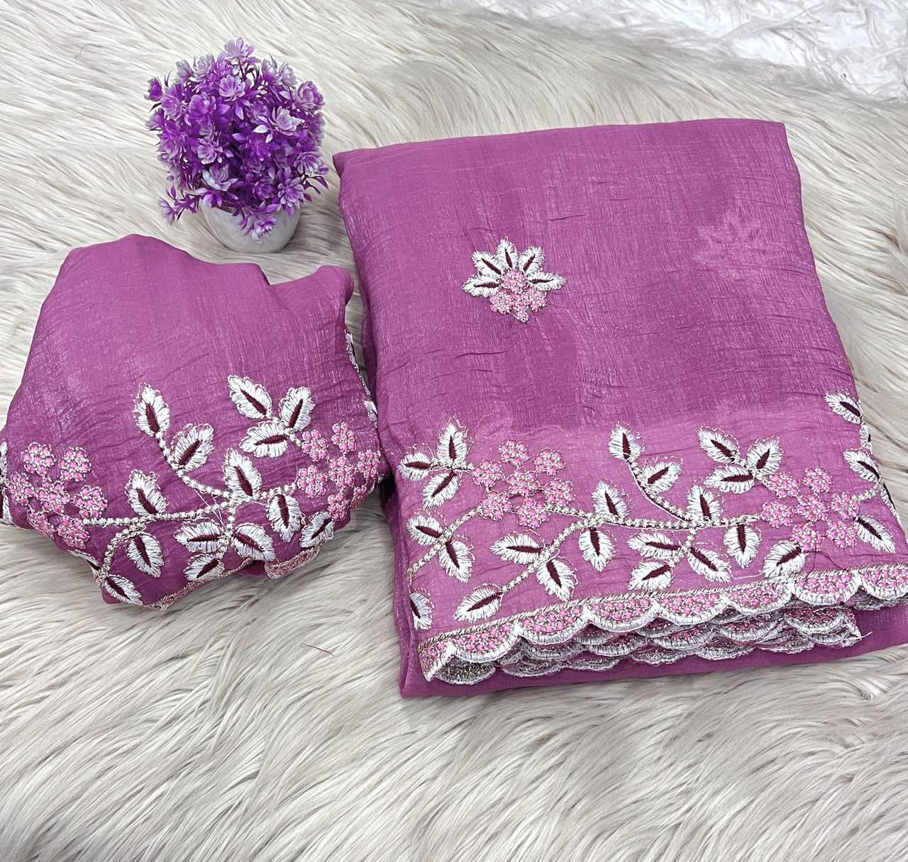 Crush Silk Party Wear Saree