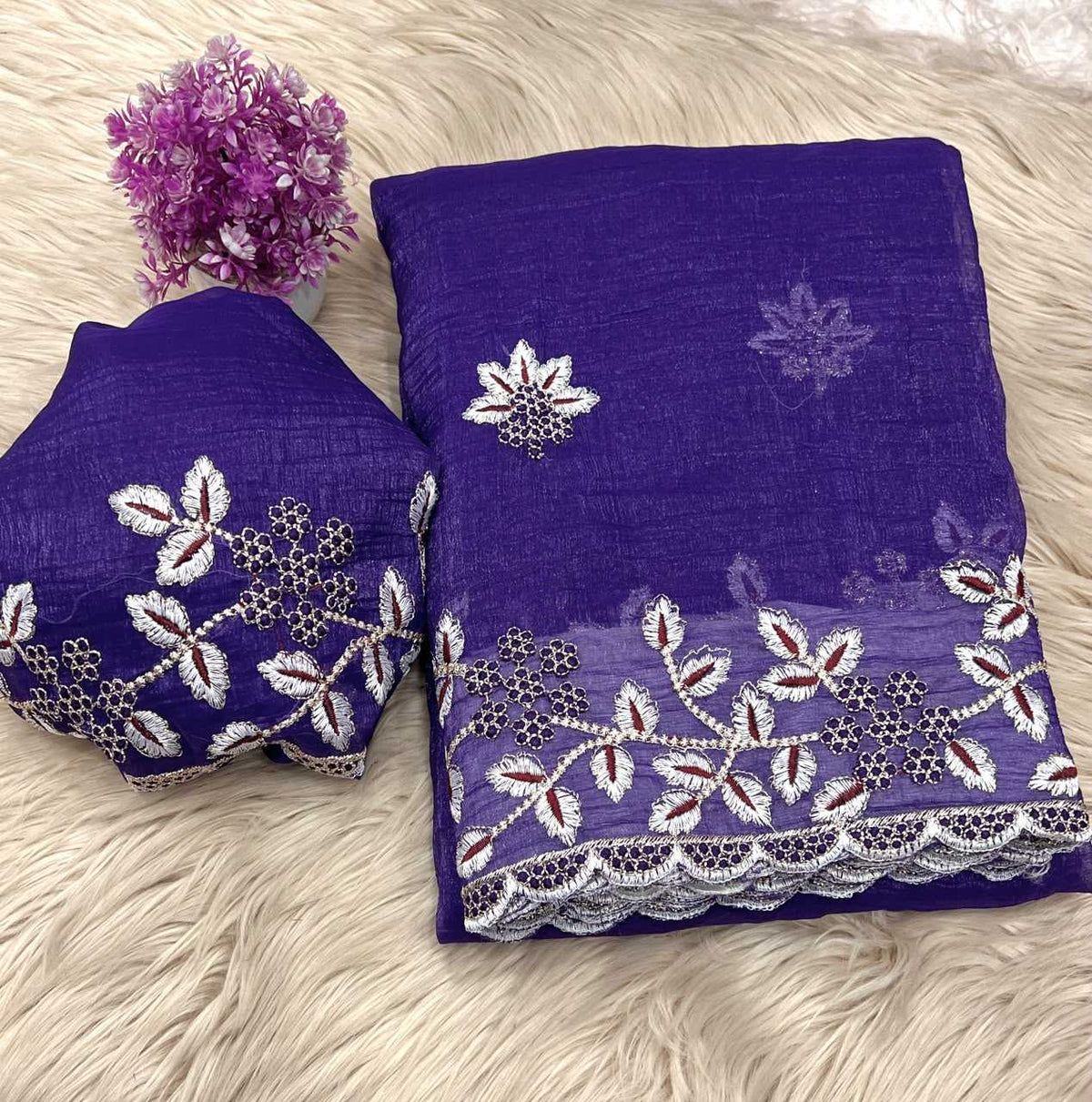 Crush Silk Party Wear Saree