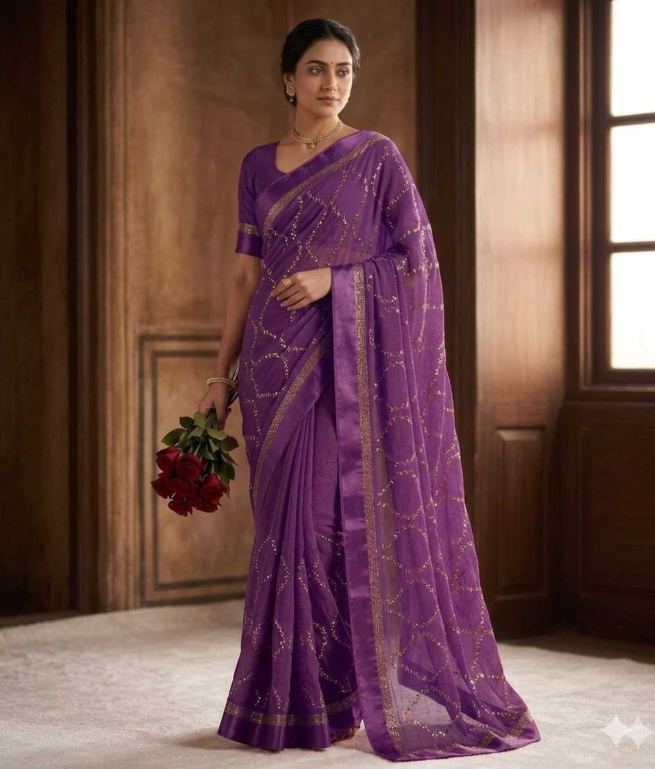 Pure Viscos Georgette Saree