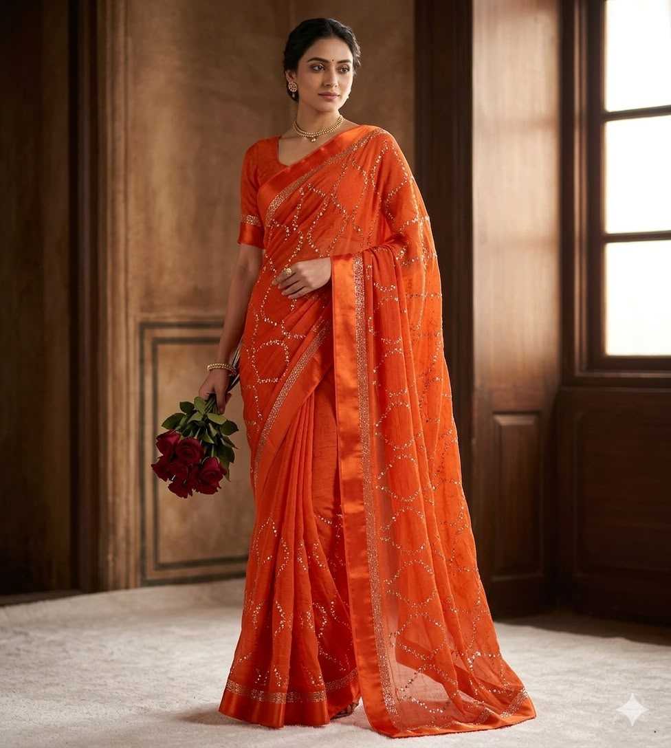 Pure Viscos Georgette Saree