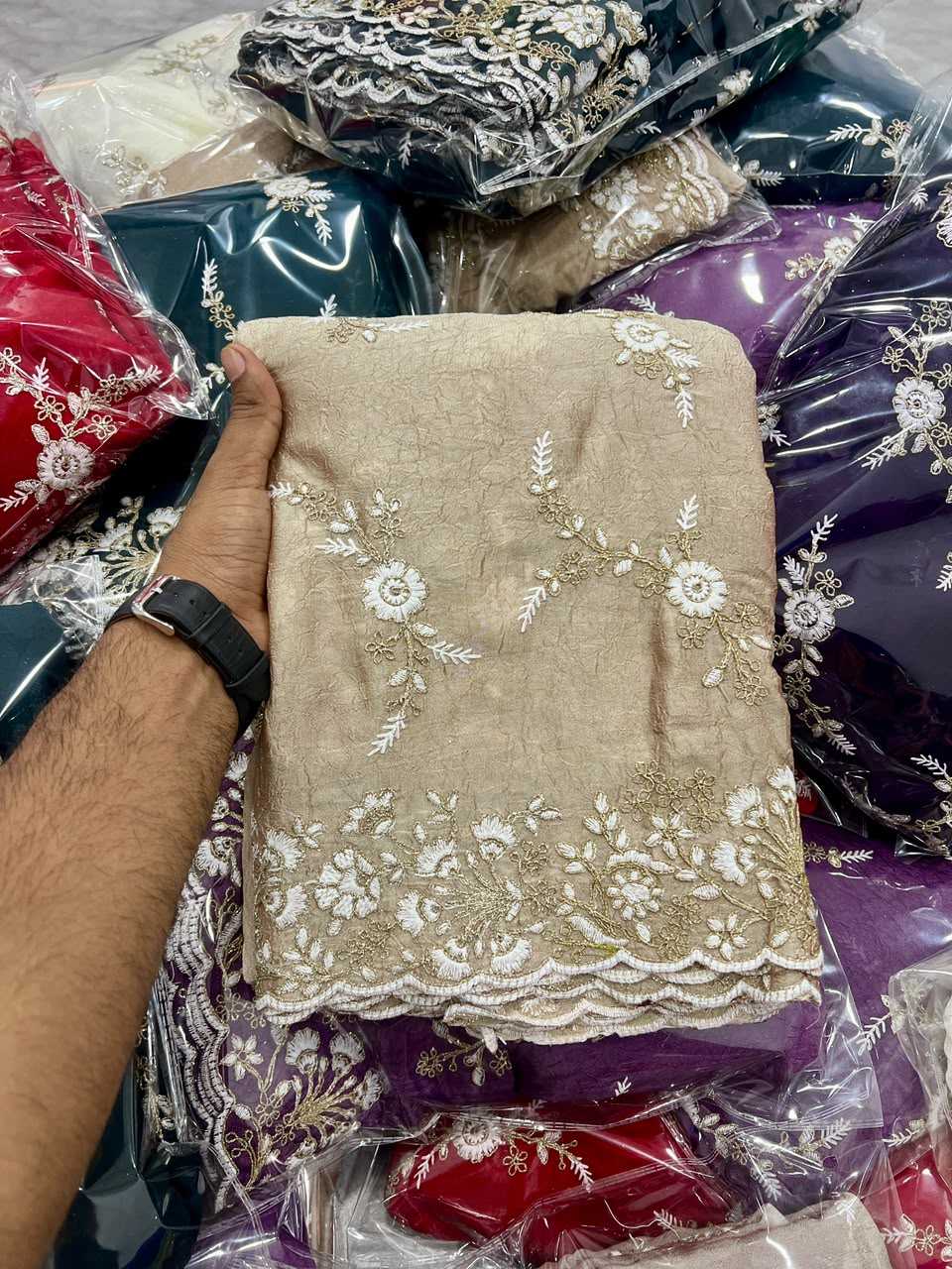 Crush Silk Designer Saree