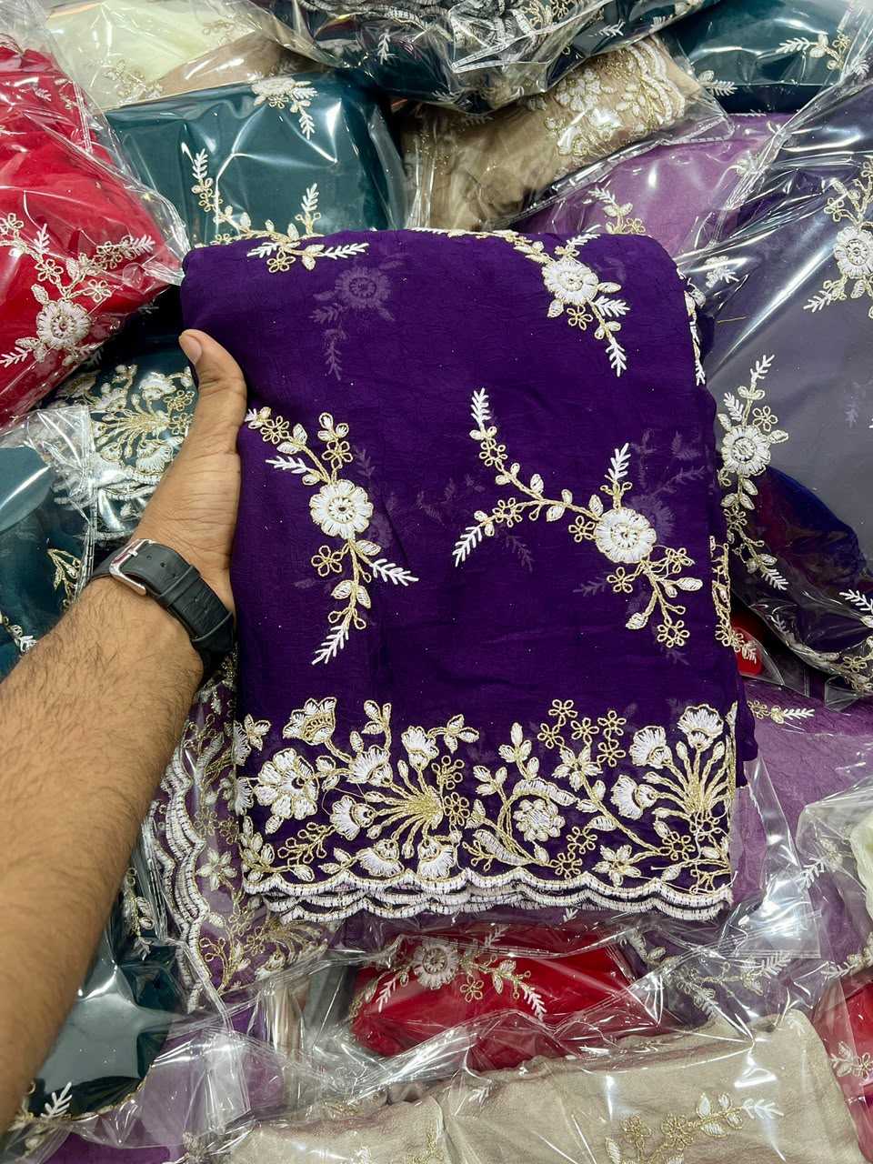 Crush Silk Designer Saree