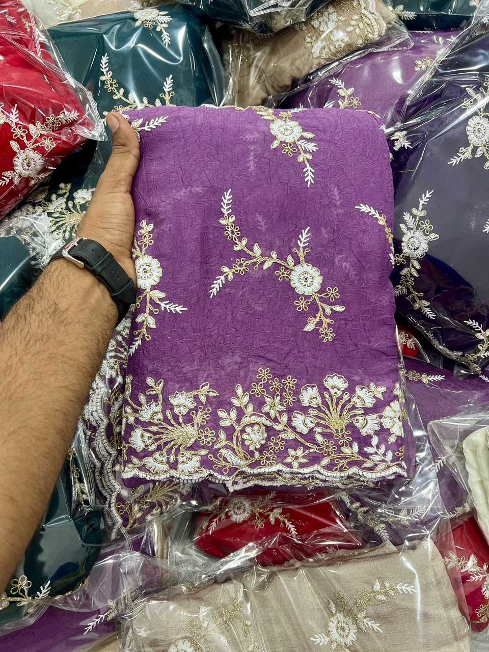 Crush Silk Designer Saree