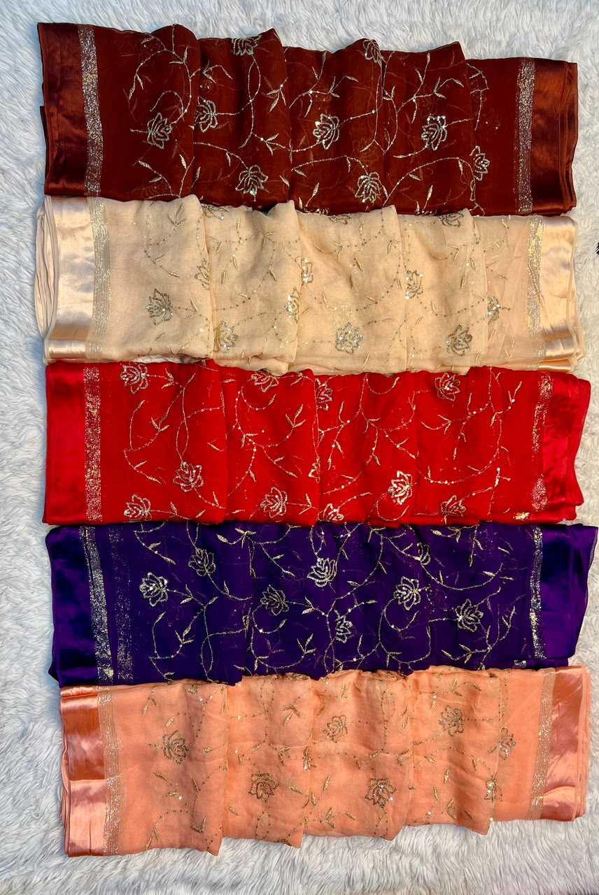 Pure Viscos Georgette Saree