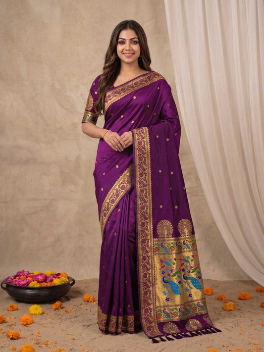 Axali Paithani Silk Saree
