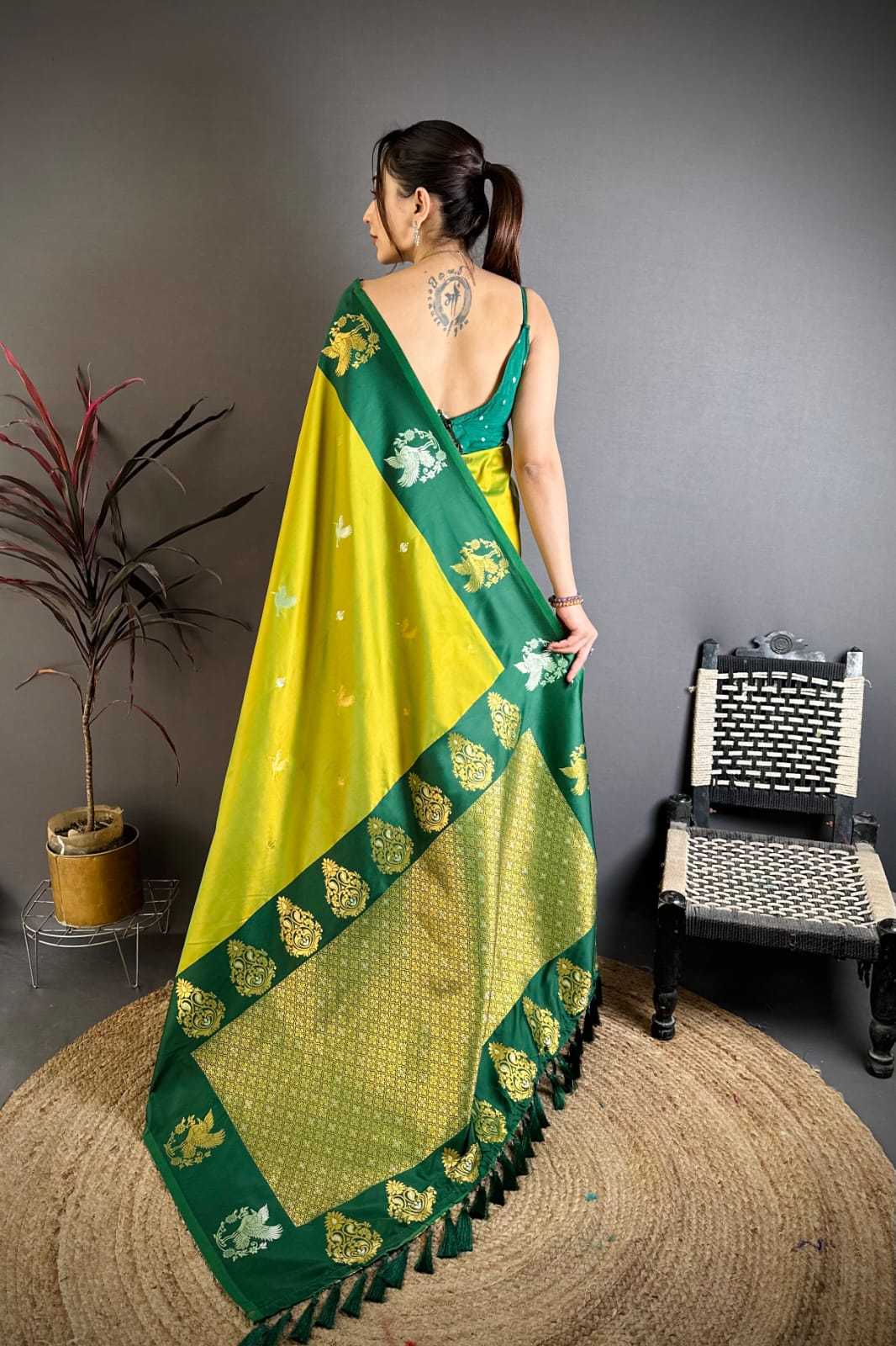 Ayesha Soft Silk Saree in Green