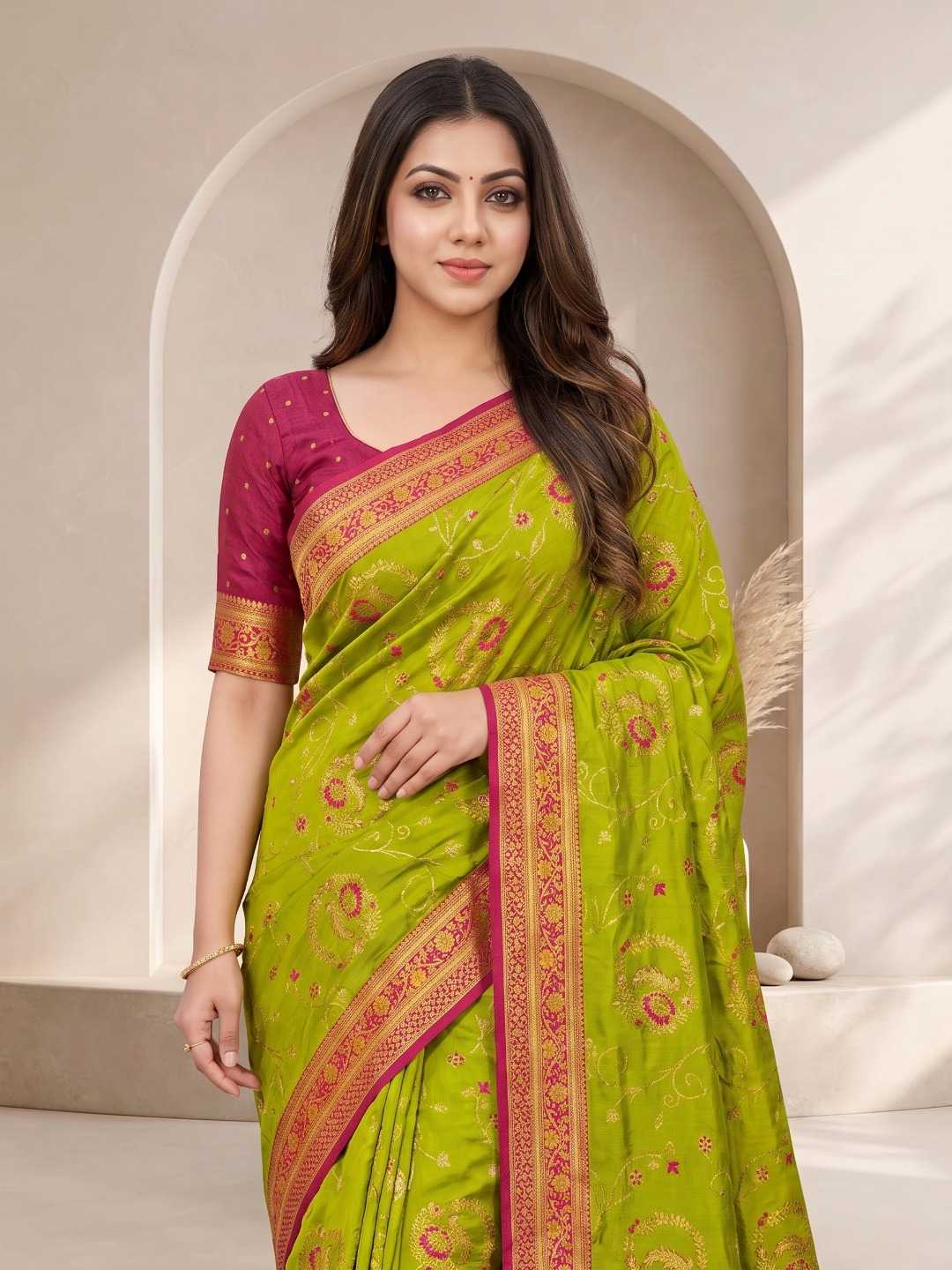 Mansi Banarasi Soft Silk Saree in Violet