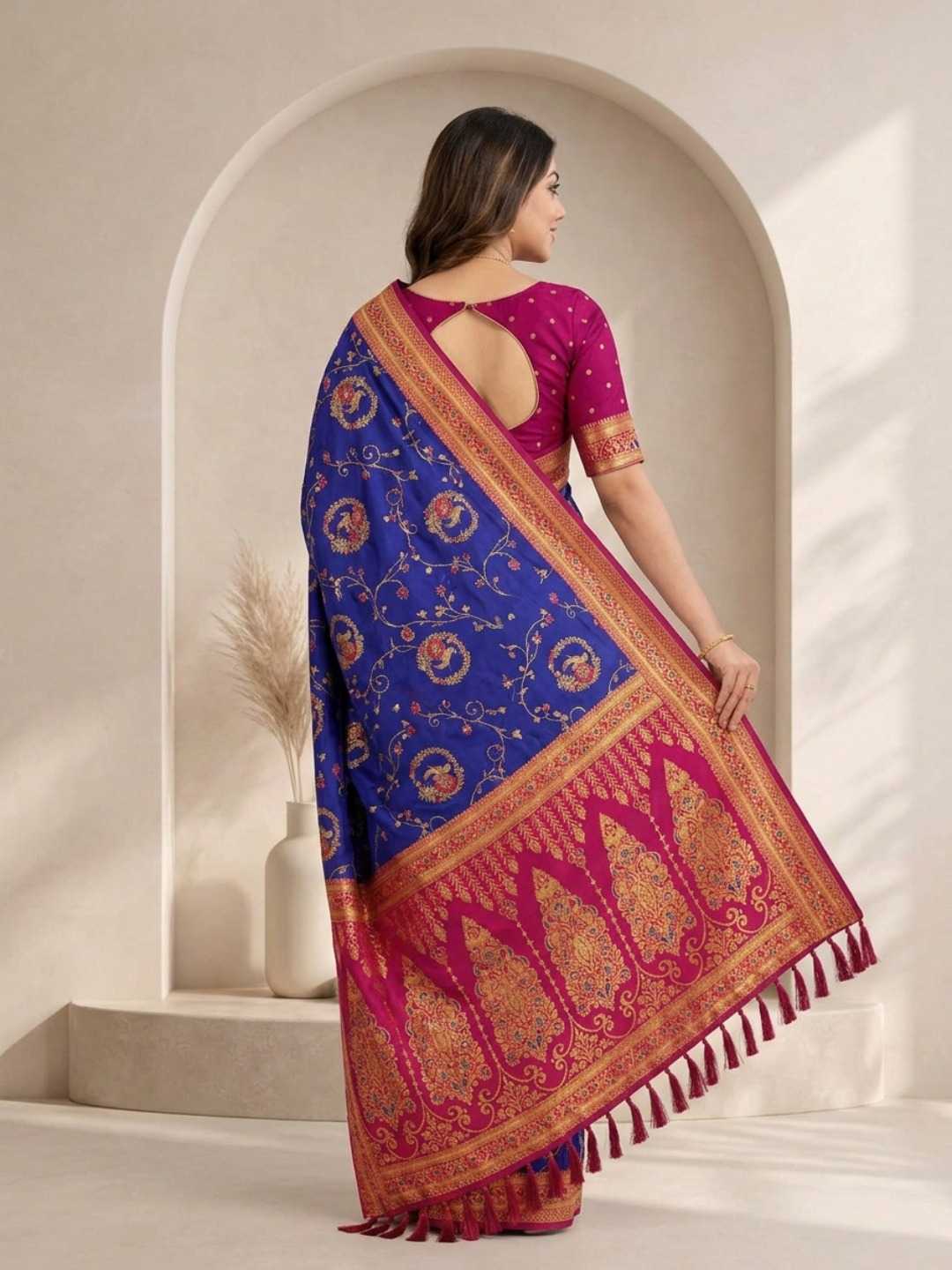 Mansi Banarasi Soft Silk Saree in Violet