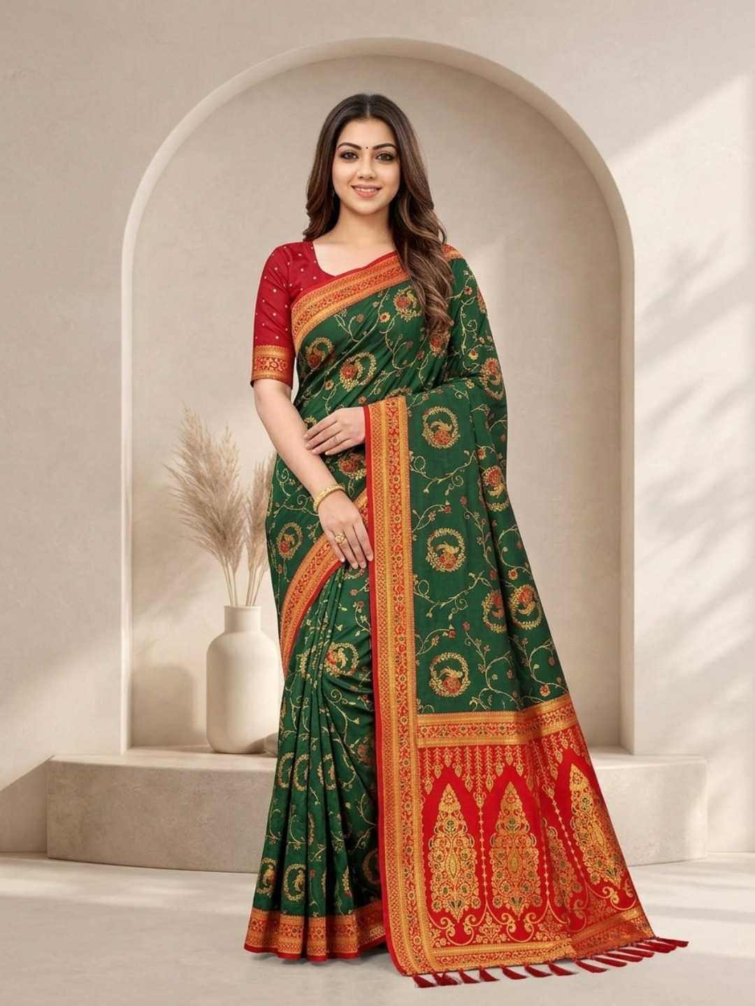 Mansi Banarasi Soft Silk Saree in Violet