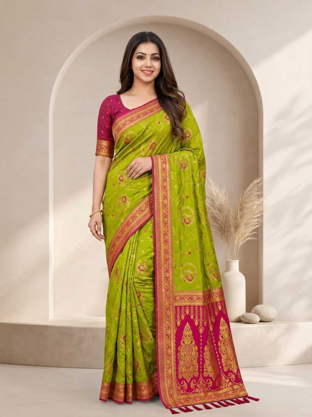 Mansi Banarasi Soft Silk Saree in Violet