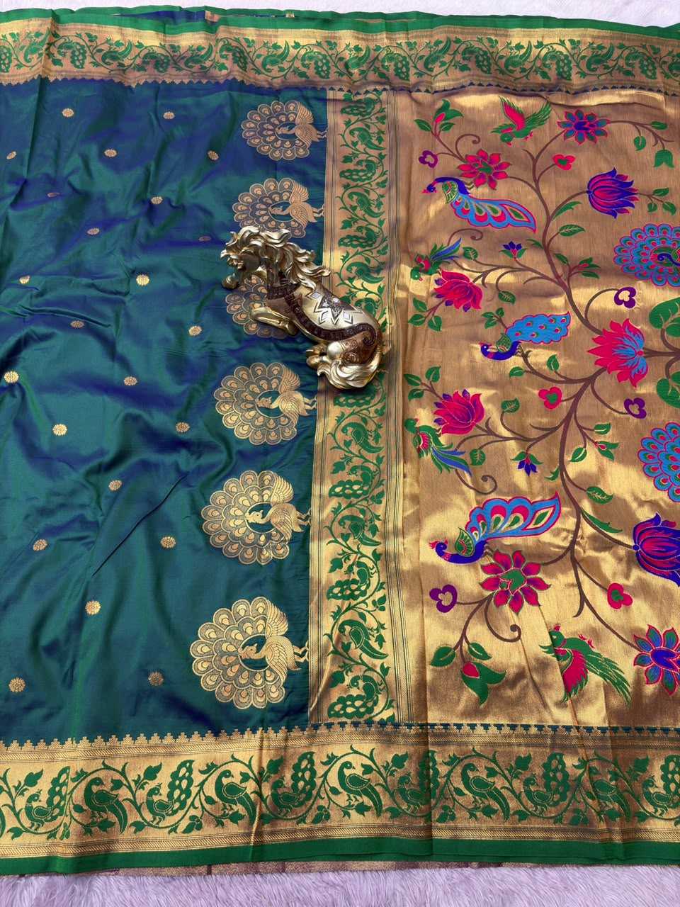 Morni Paithani Silk Soft Saree