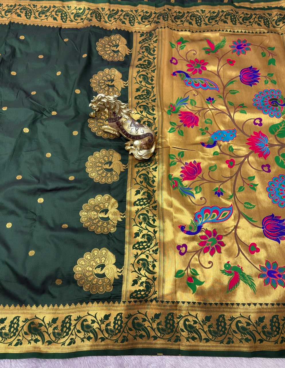 Morni Paithani Silk Soft Saree