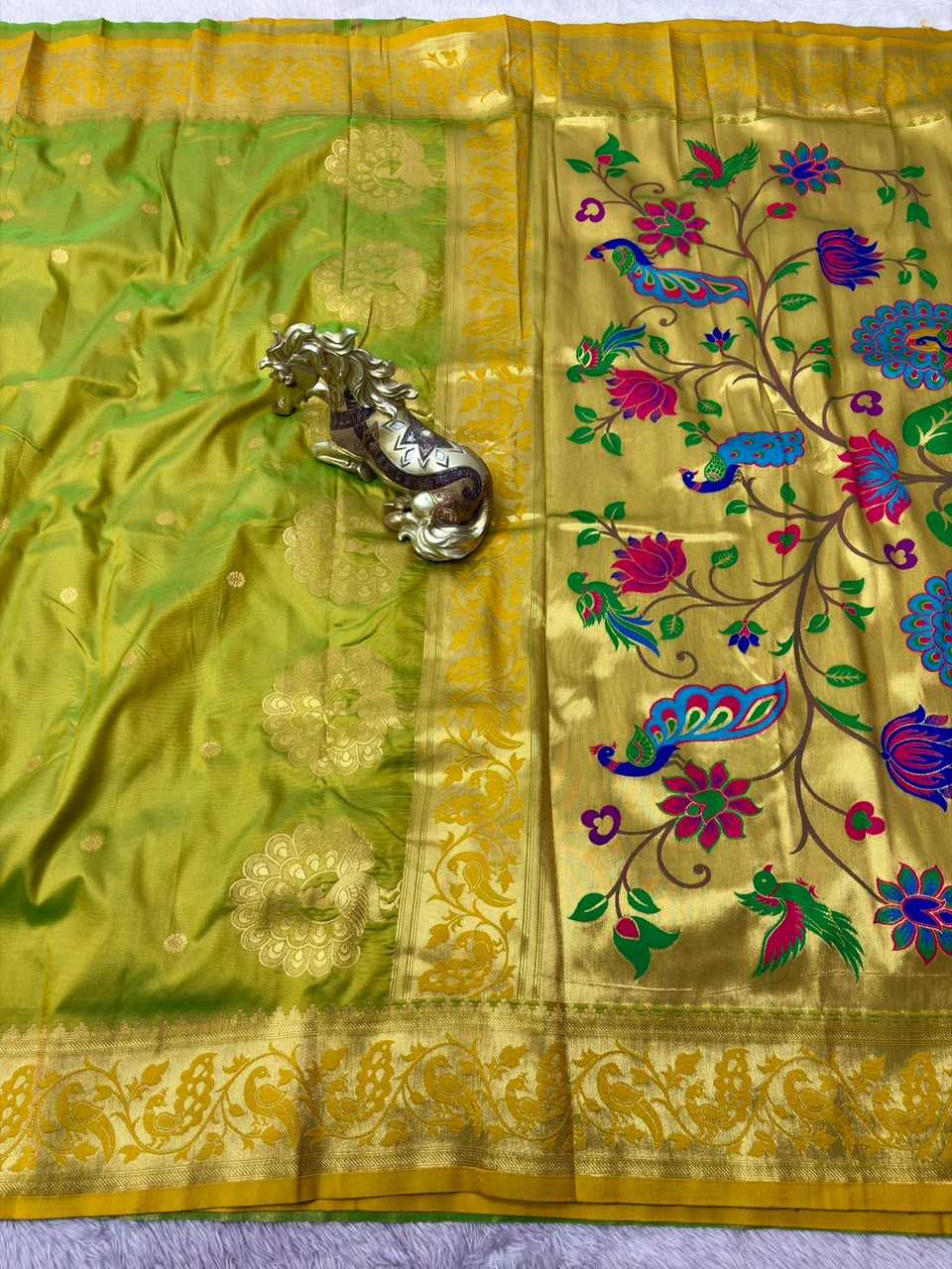 Morni Paithani Silk Soft Saree